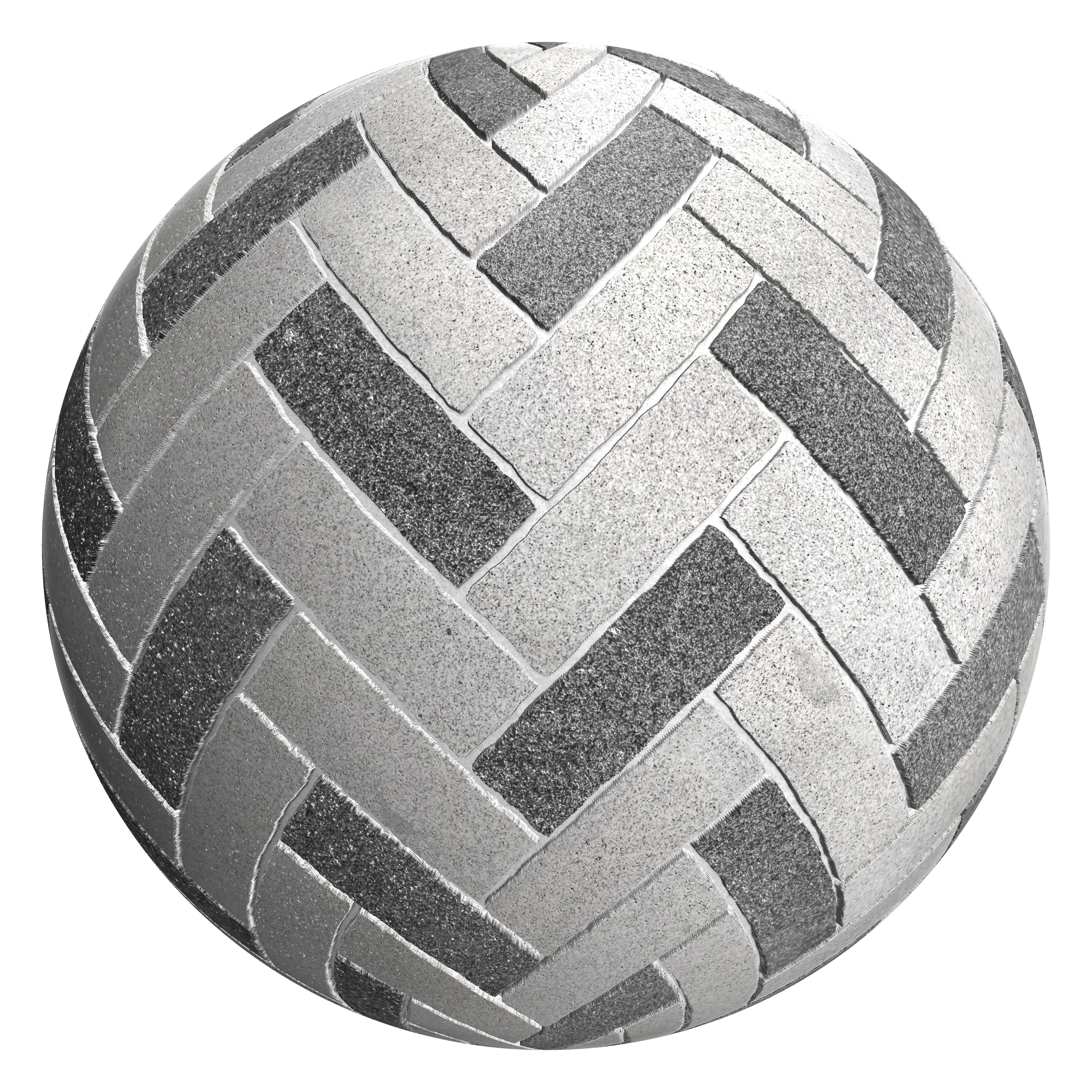 3D sphere preview of Granite Herringbone seamless texture