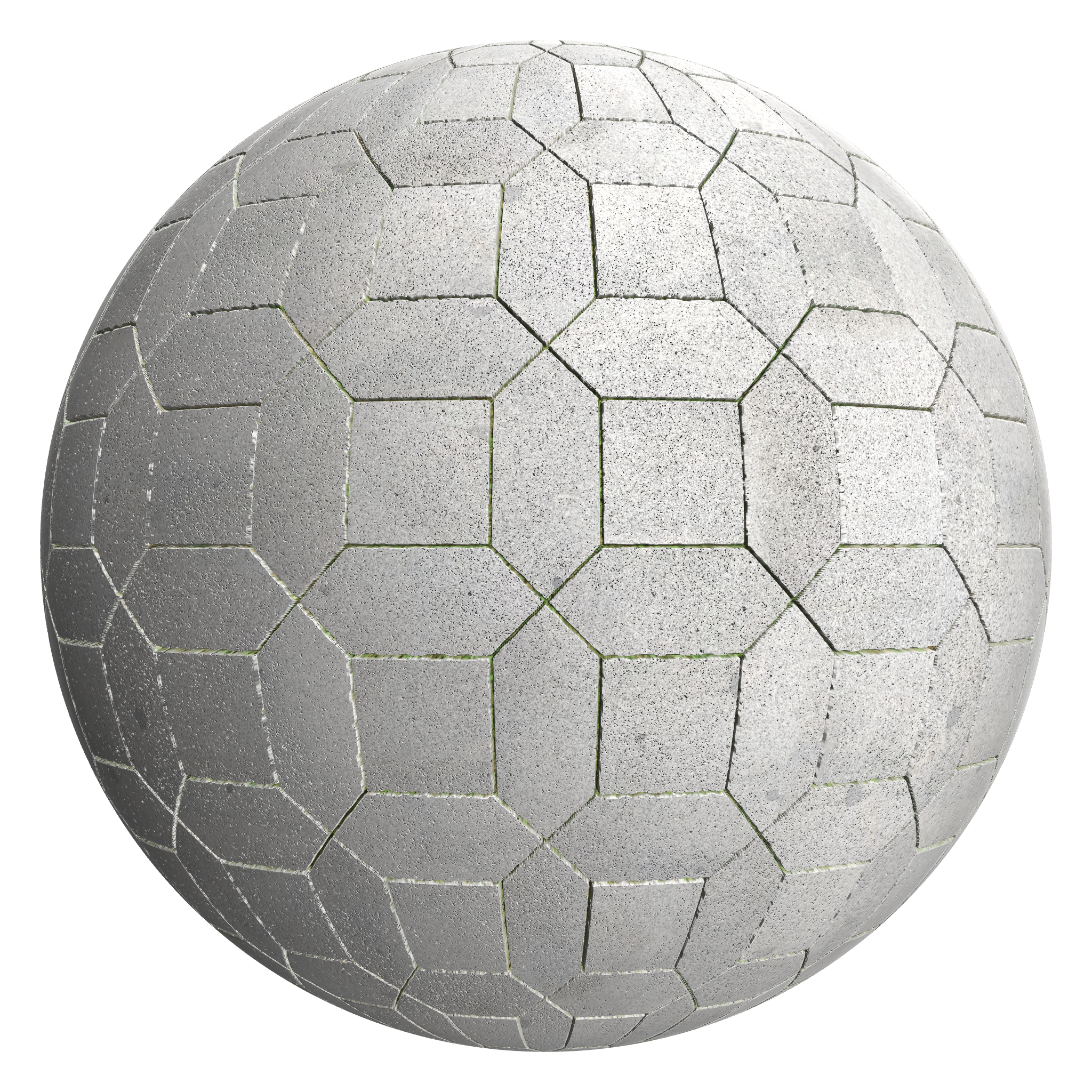 3D sphere preview of Granite, Picket and Square seamless texture