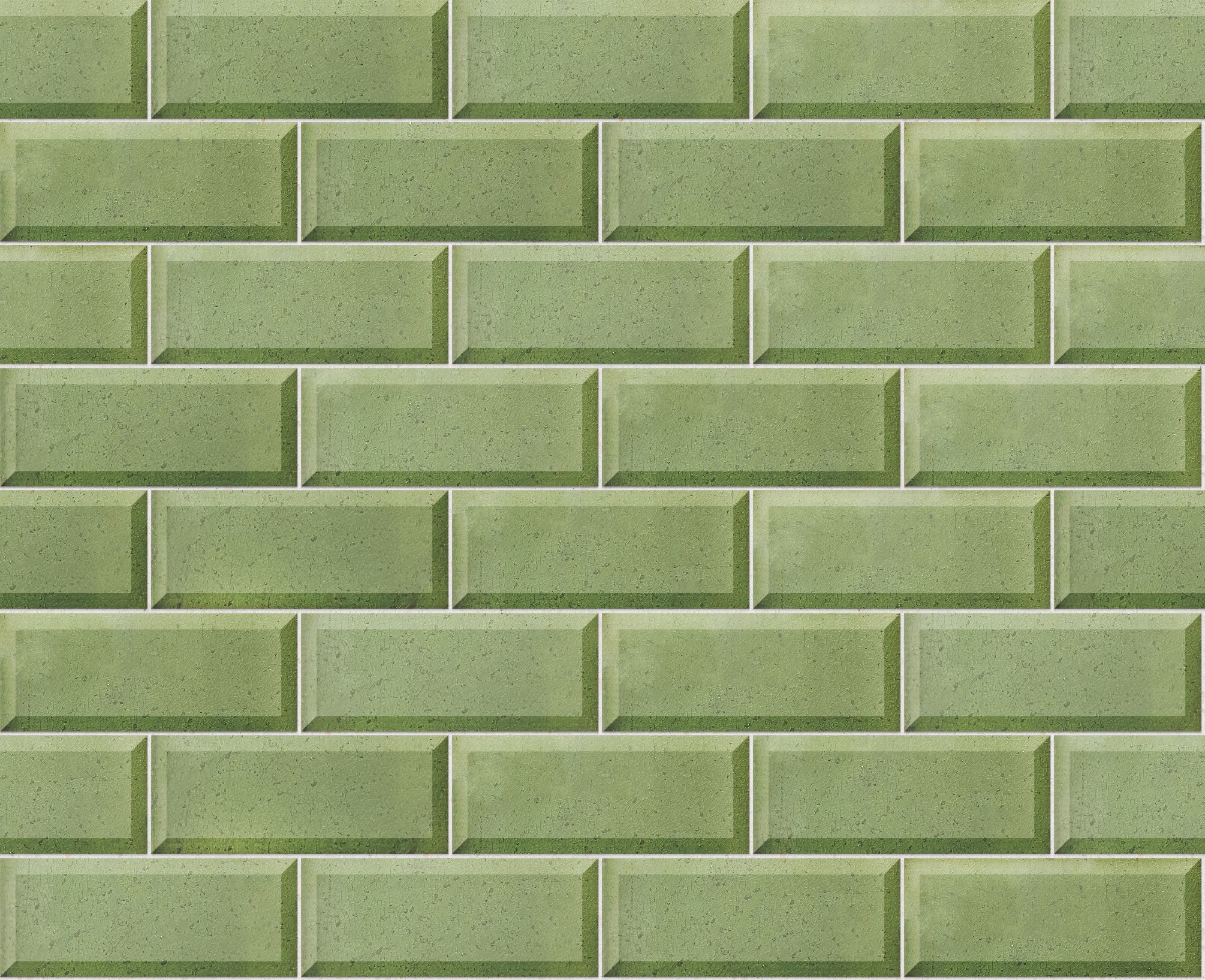A seamless tile texture with green crazing tile tiles arranged in a Stretcher pattern