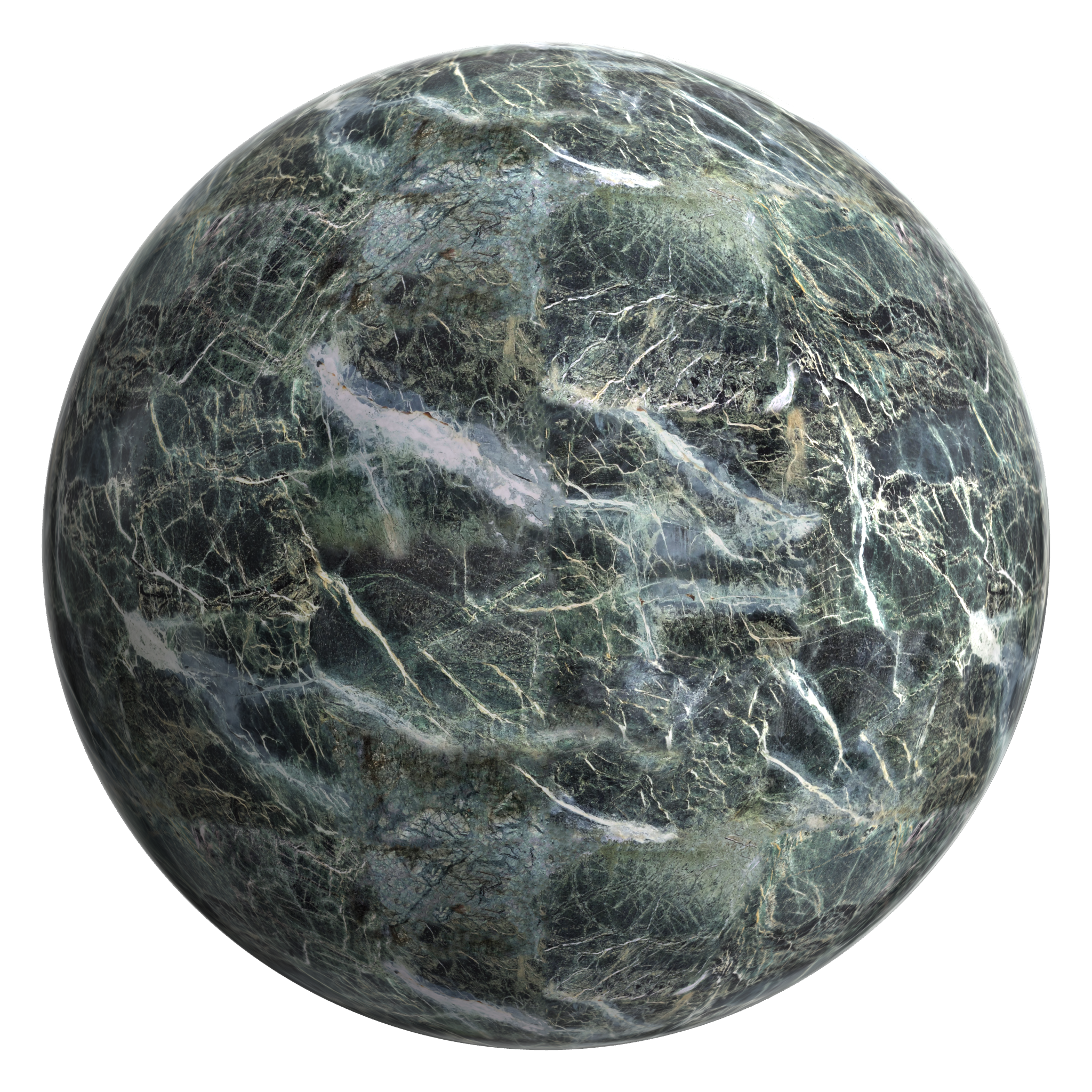 3D sphere preview of Green Marble seamless texture