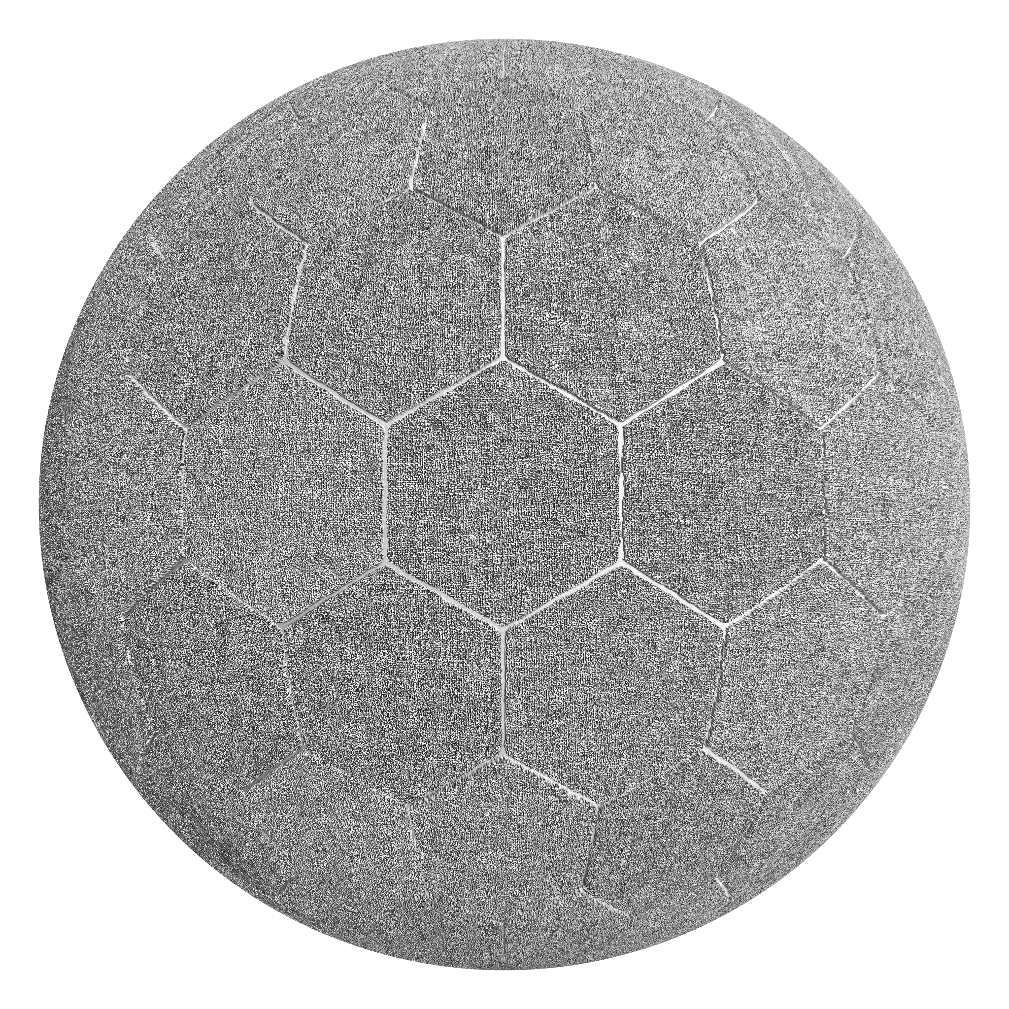3D sphere preview of Grey Oxford Weave Hexagonal seamless texture