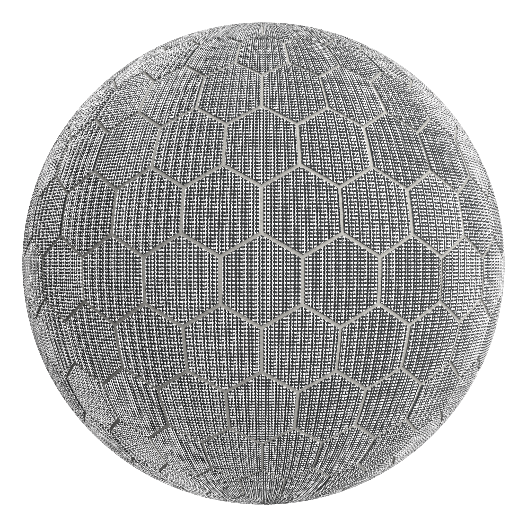 3D sphere preview of Houndstooth Fabric Hexagonal seamless texture