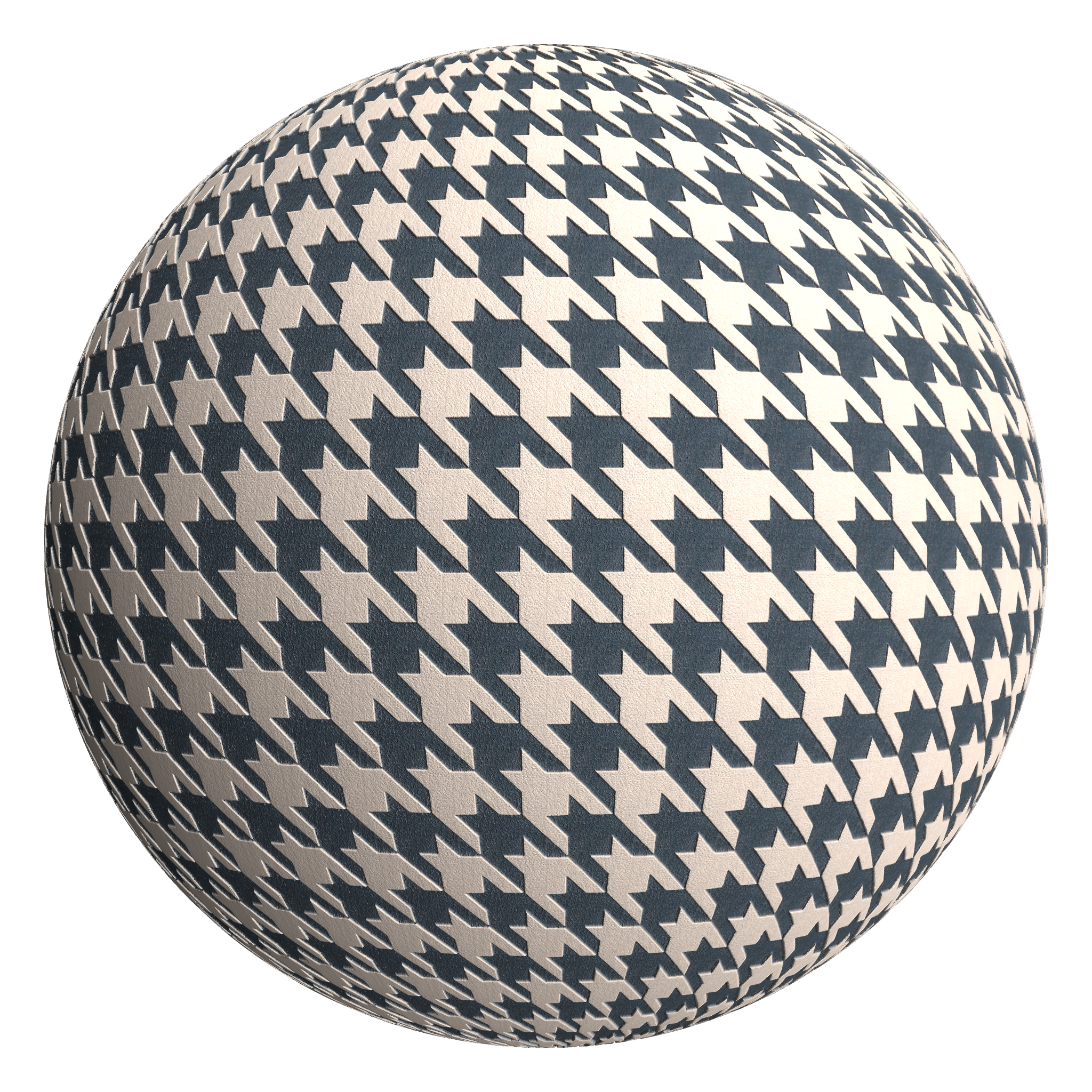 3D sphere preview of Houndstooth Fabric seamless texture