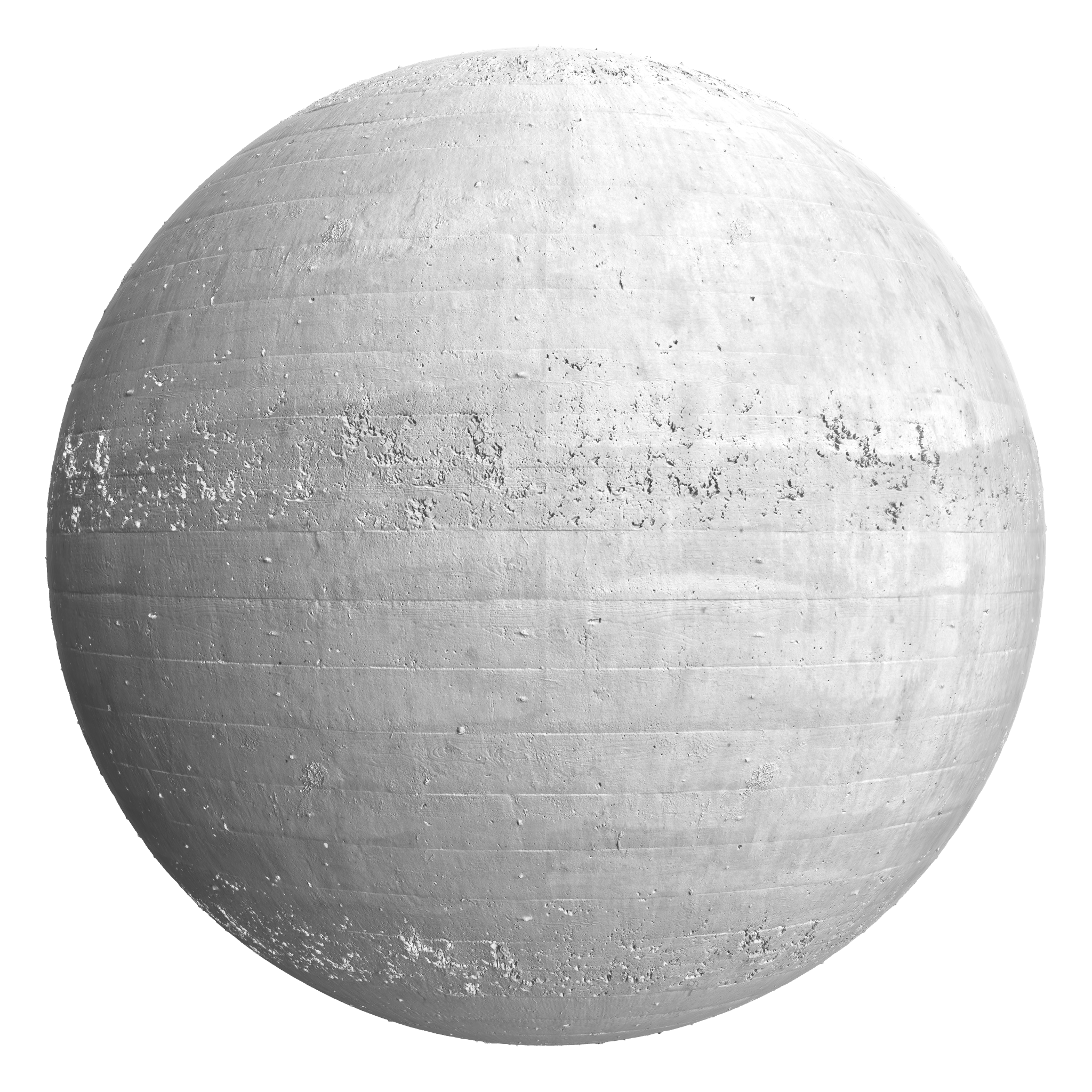 3D sphere preview of Boardmarked In Situ Concrete seamless texture