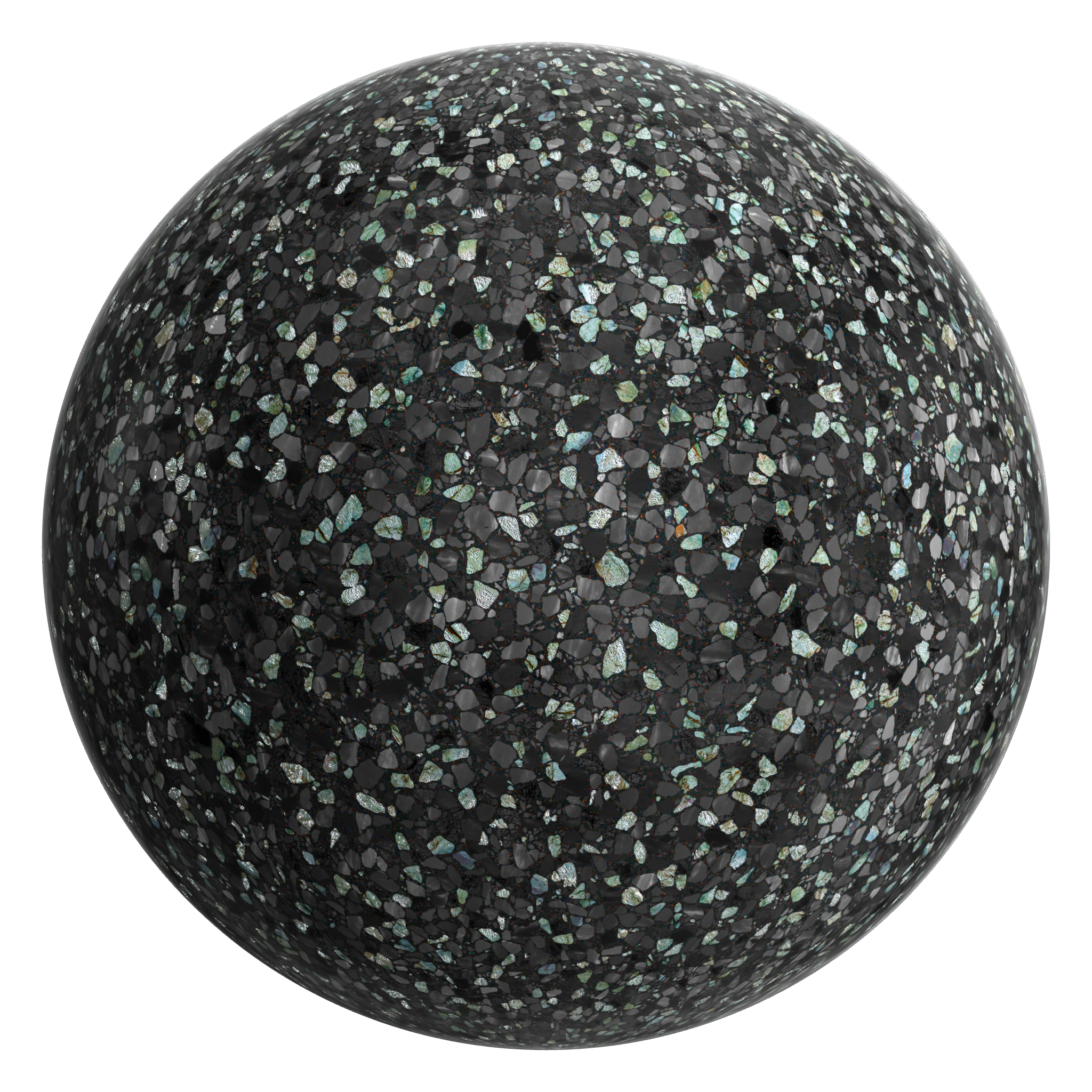 3D sphere preview of Inverna Terrazzo seamless texture