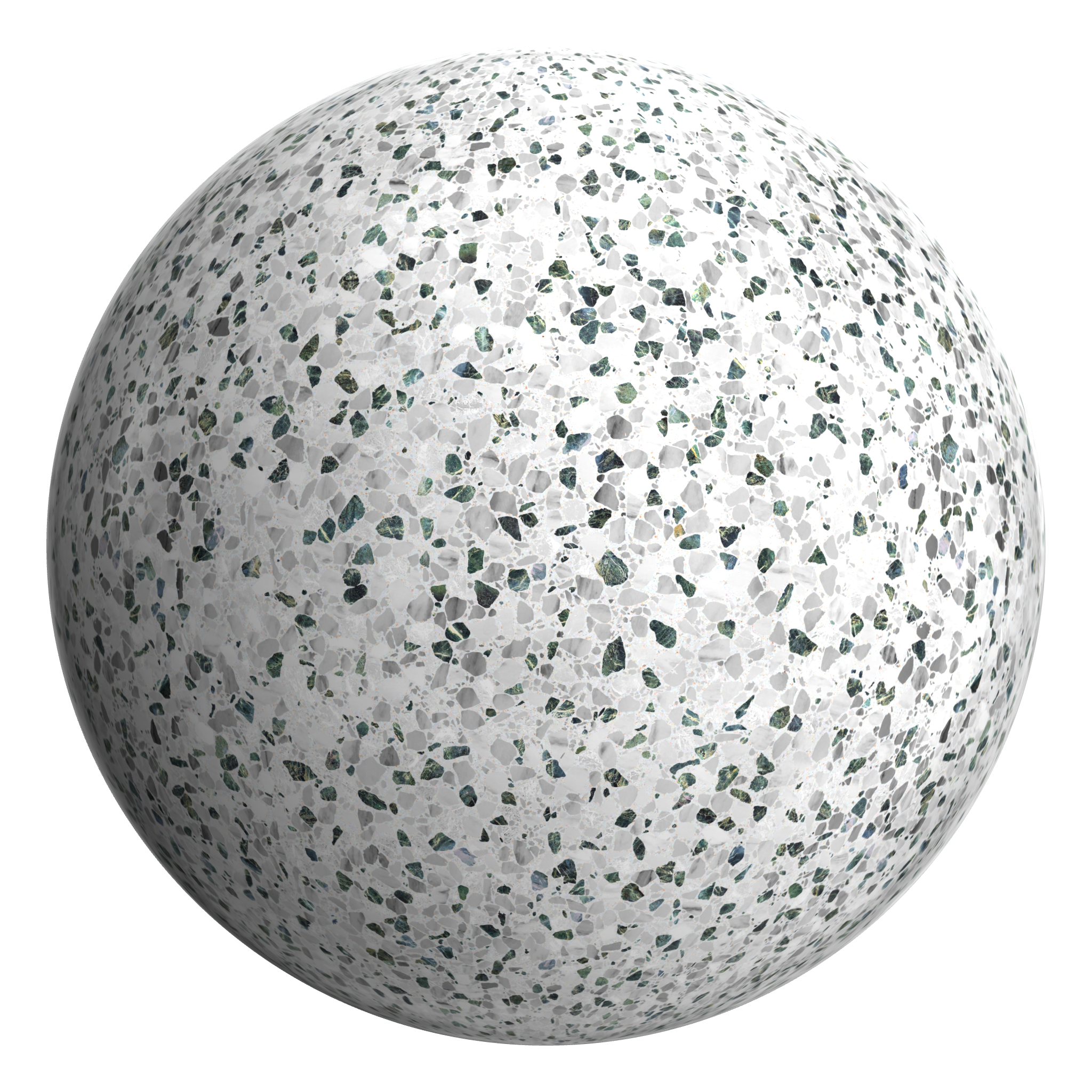 3D sphere preview of Inverna Terrazzo seamless texture