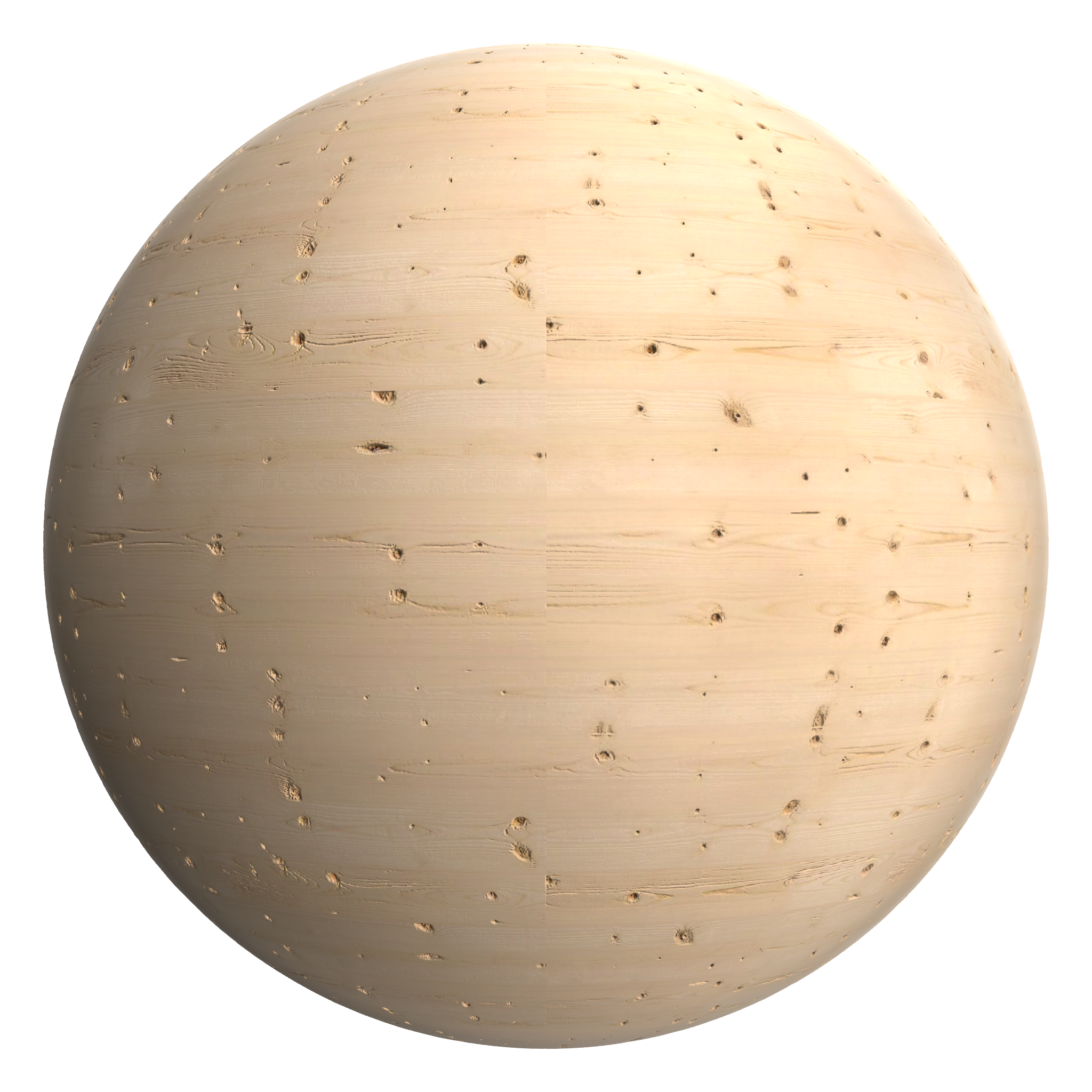 3D sphere preview of Knotted Timber seamless texture