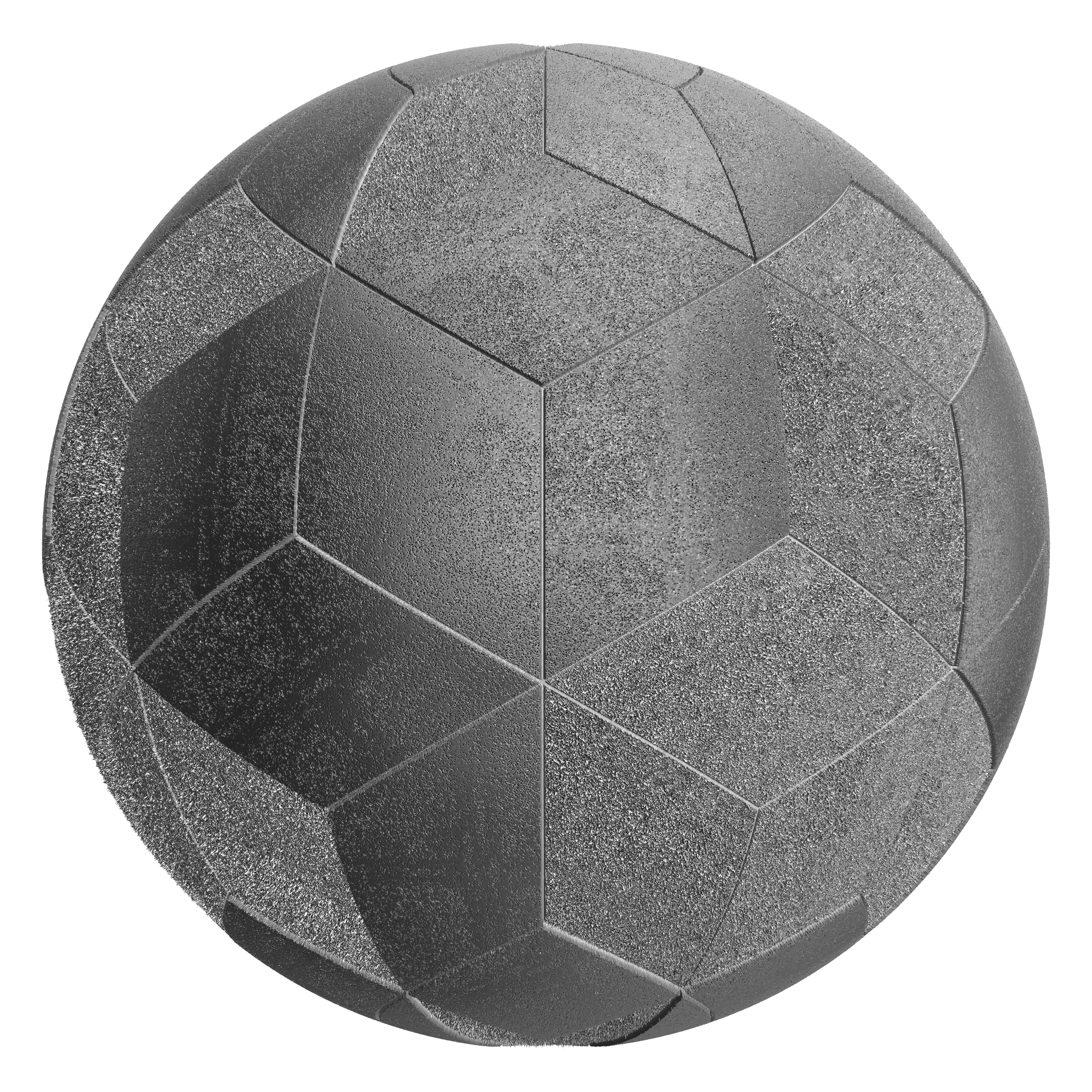 3D sphere preview of Light Grey Powder Coated Metal Cubic seamless texture