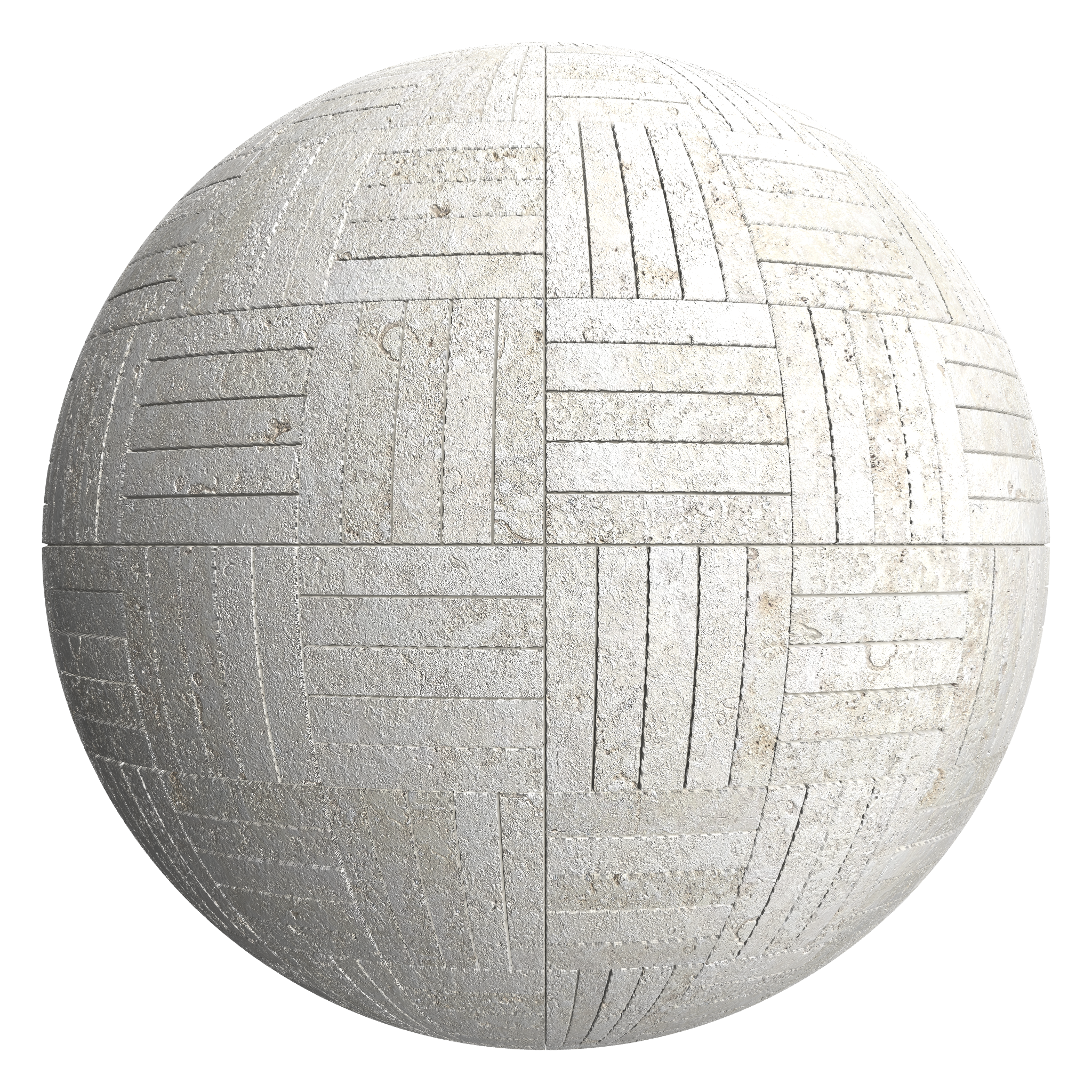 3D sphere preview of Limestone Basketweave seamless texture