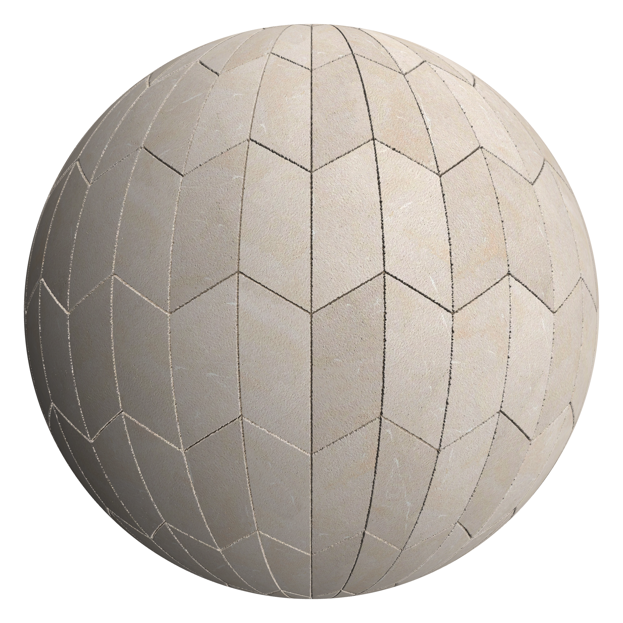 3D sphere preview of Limestone Chevron seamless texture