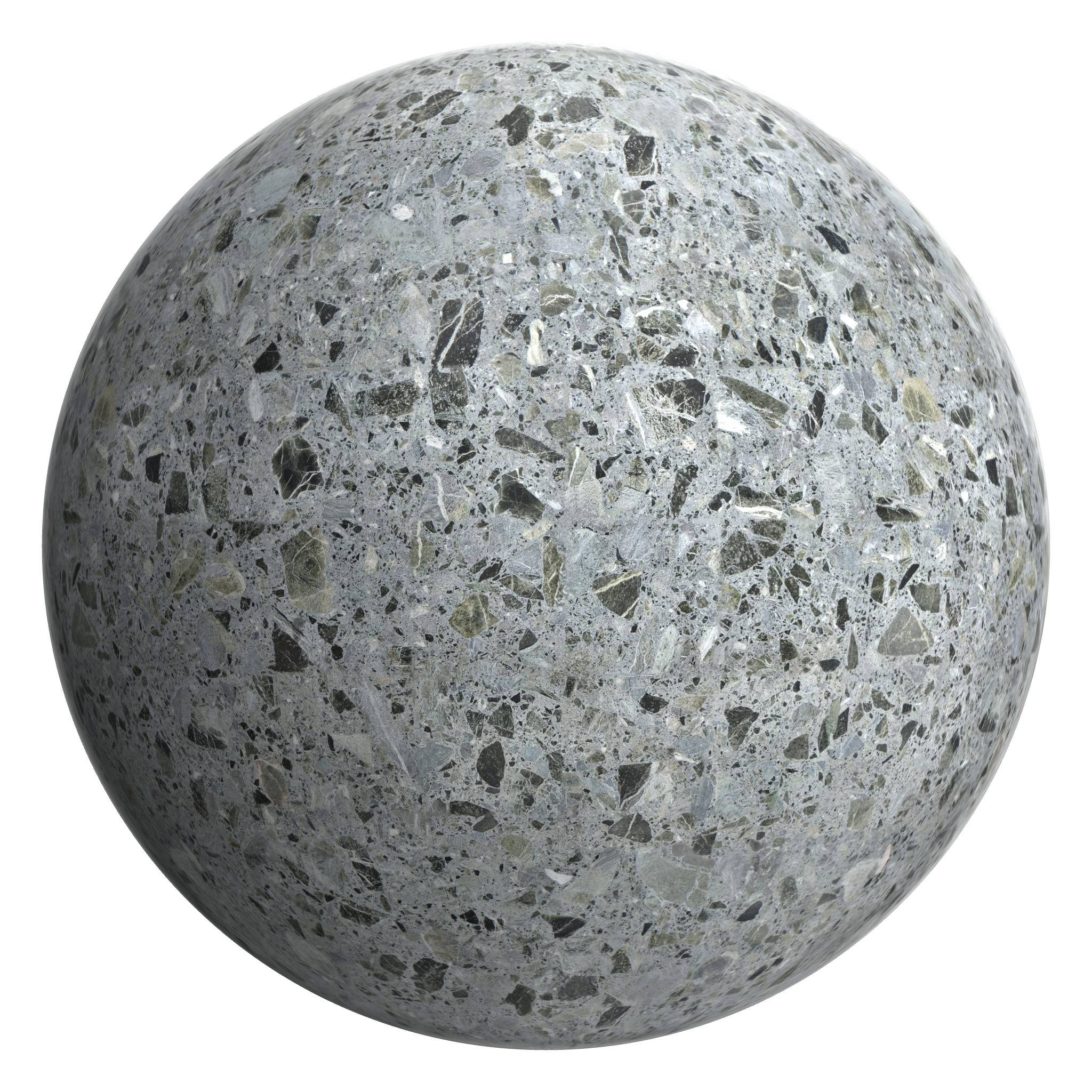 3D sphere preview of Terrazzo seamless texture
