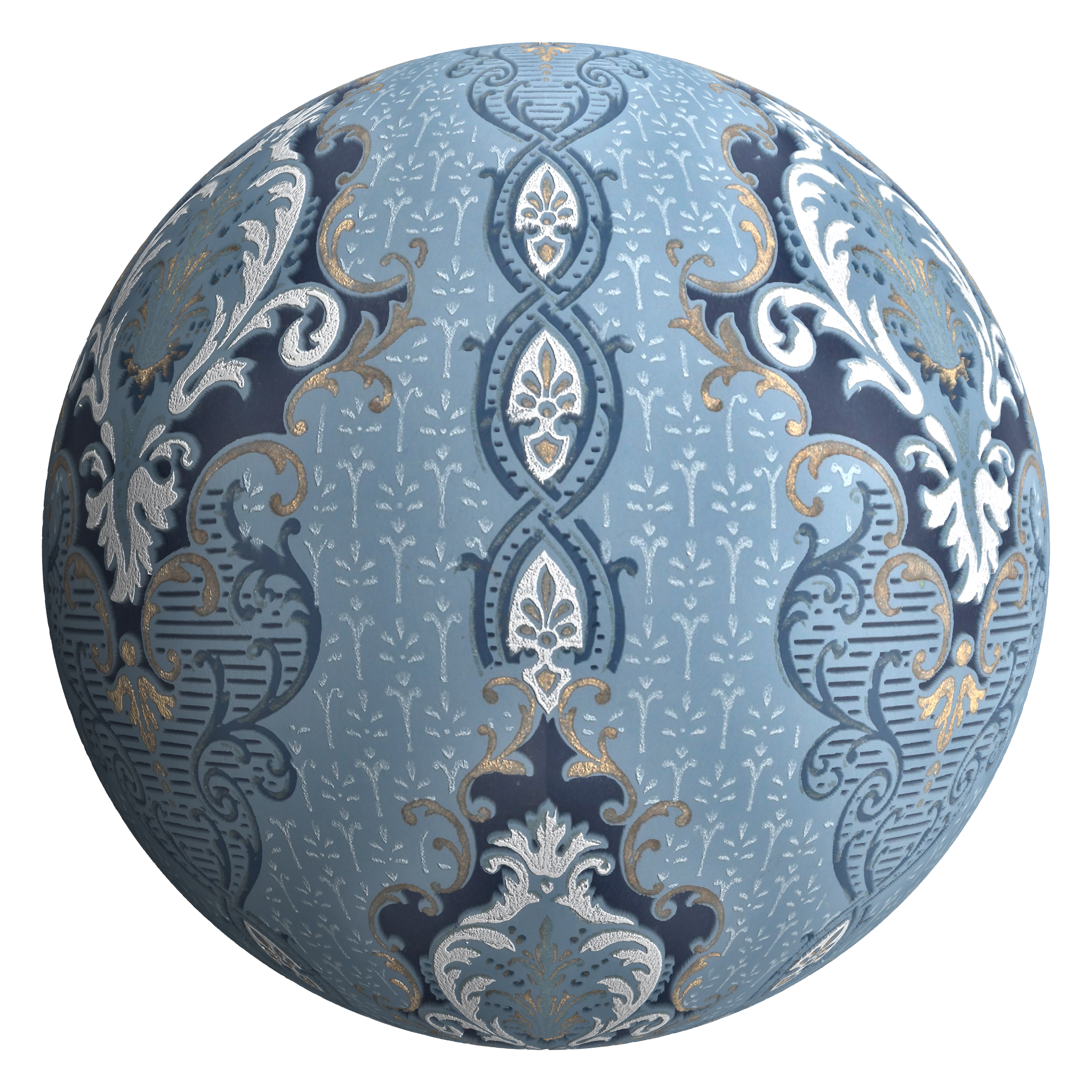 3D sphere preview of Medallion Stripe Wallpaper seamless texture