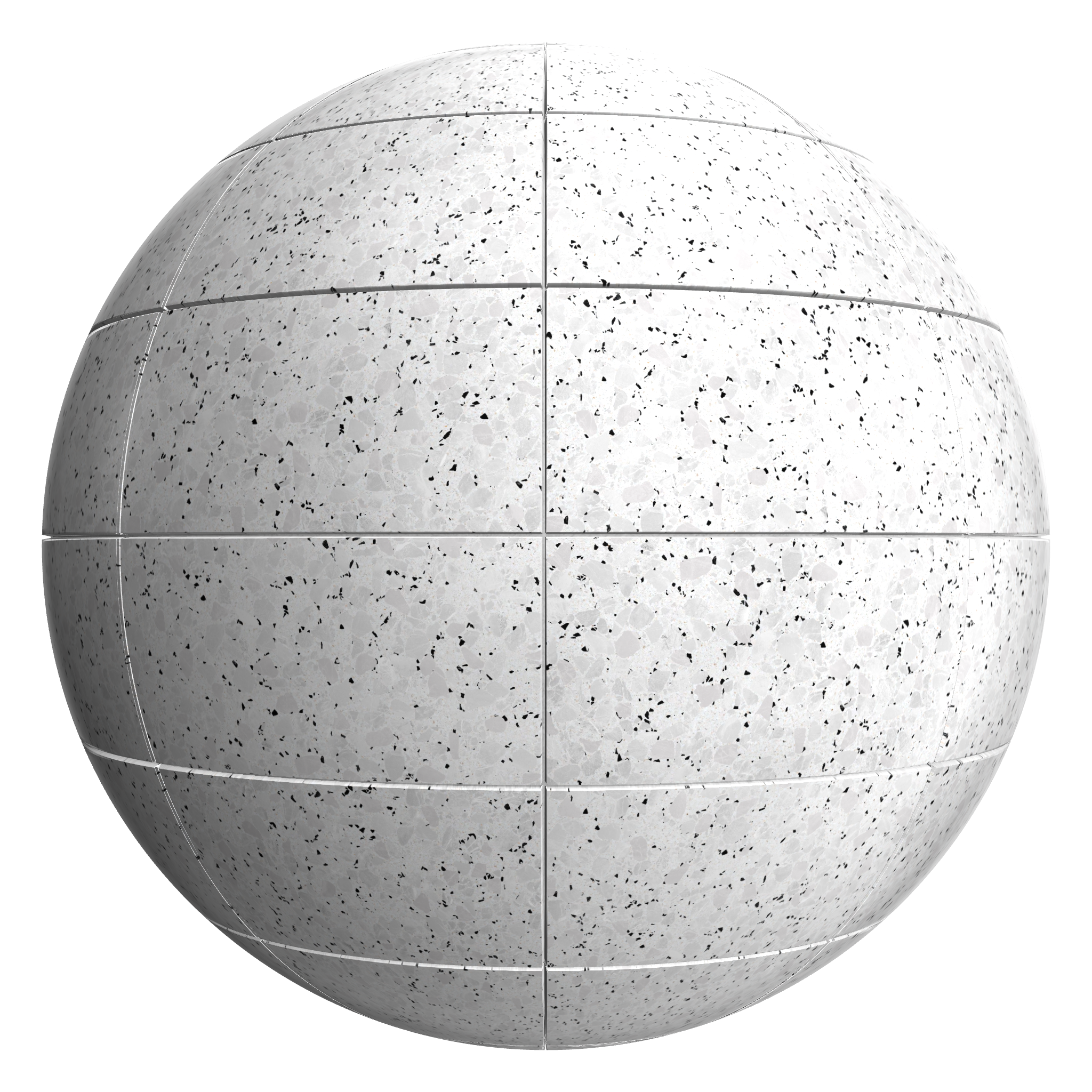 3D sphere preview of Mono Terrazzo Stack seamless texture