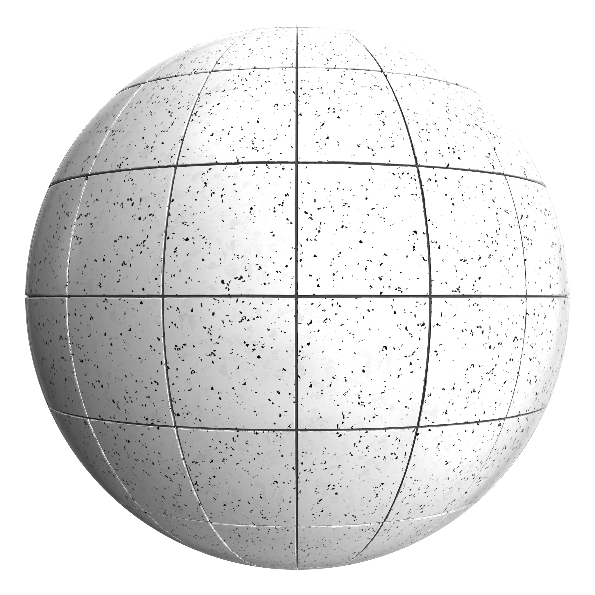 3D sphere preview of Mono Terrazzo Stack seamless texture