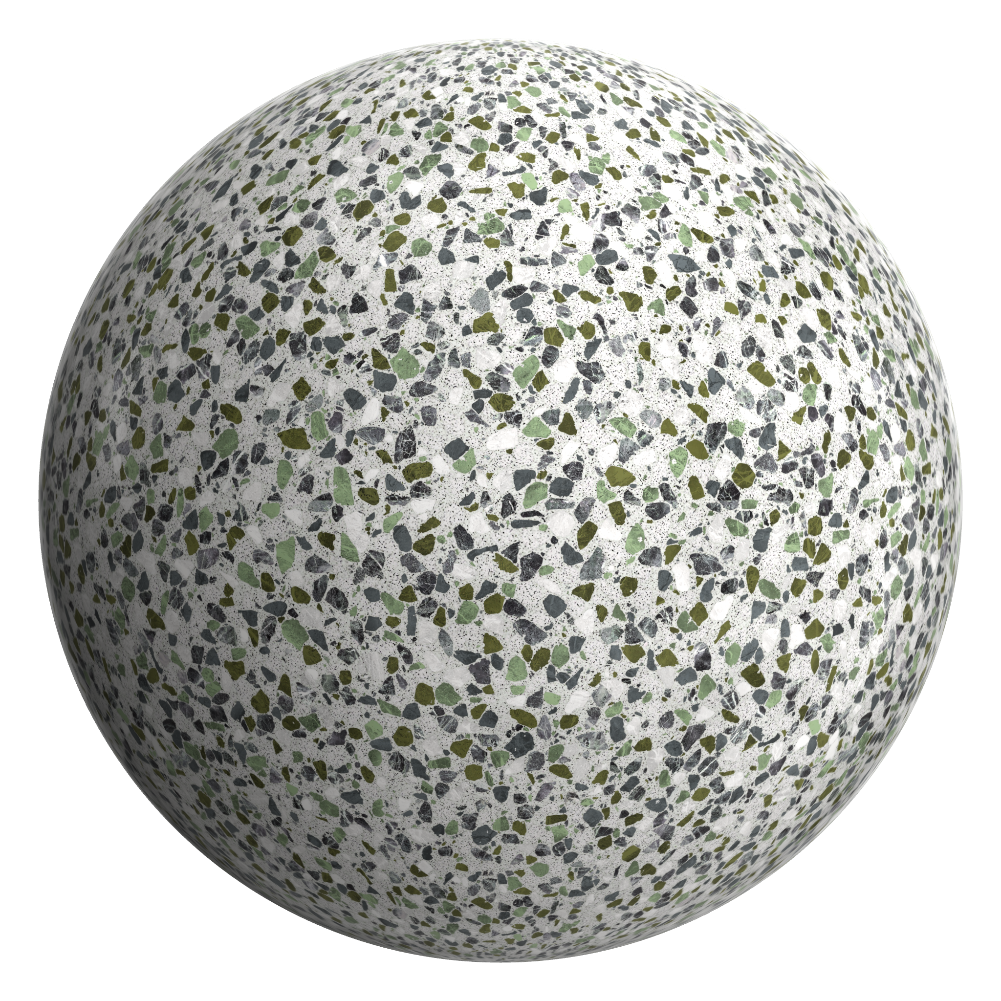 3D sphere preview of Montanita Terrazzo seamless texture