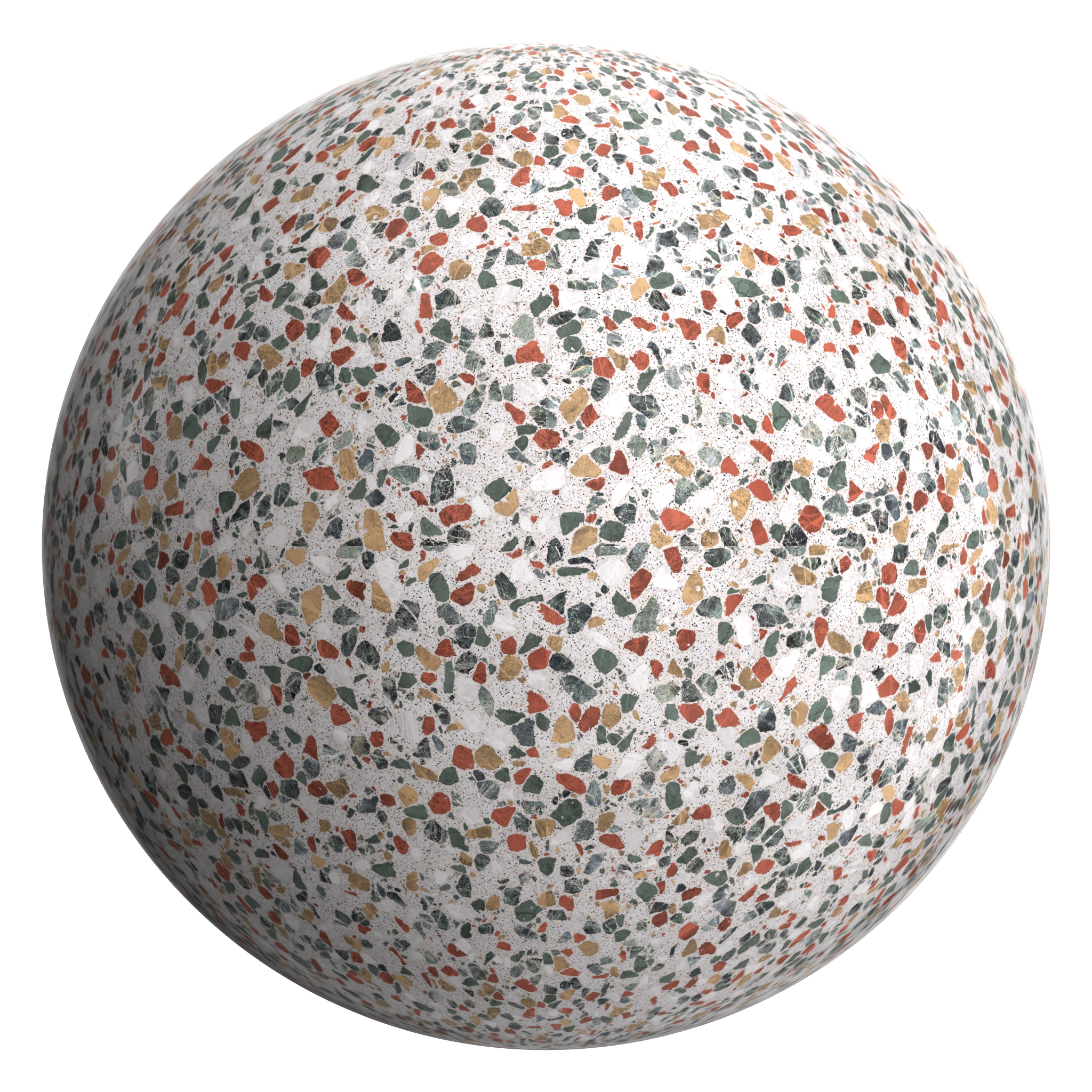 3D sphere preview of Montanita Terrazzo seamless texture