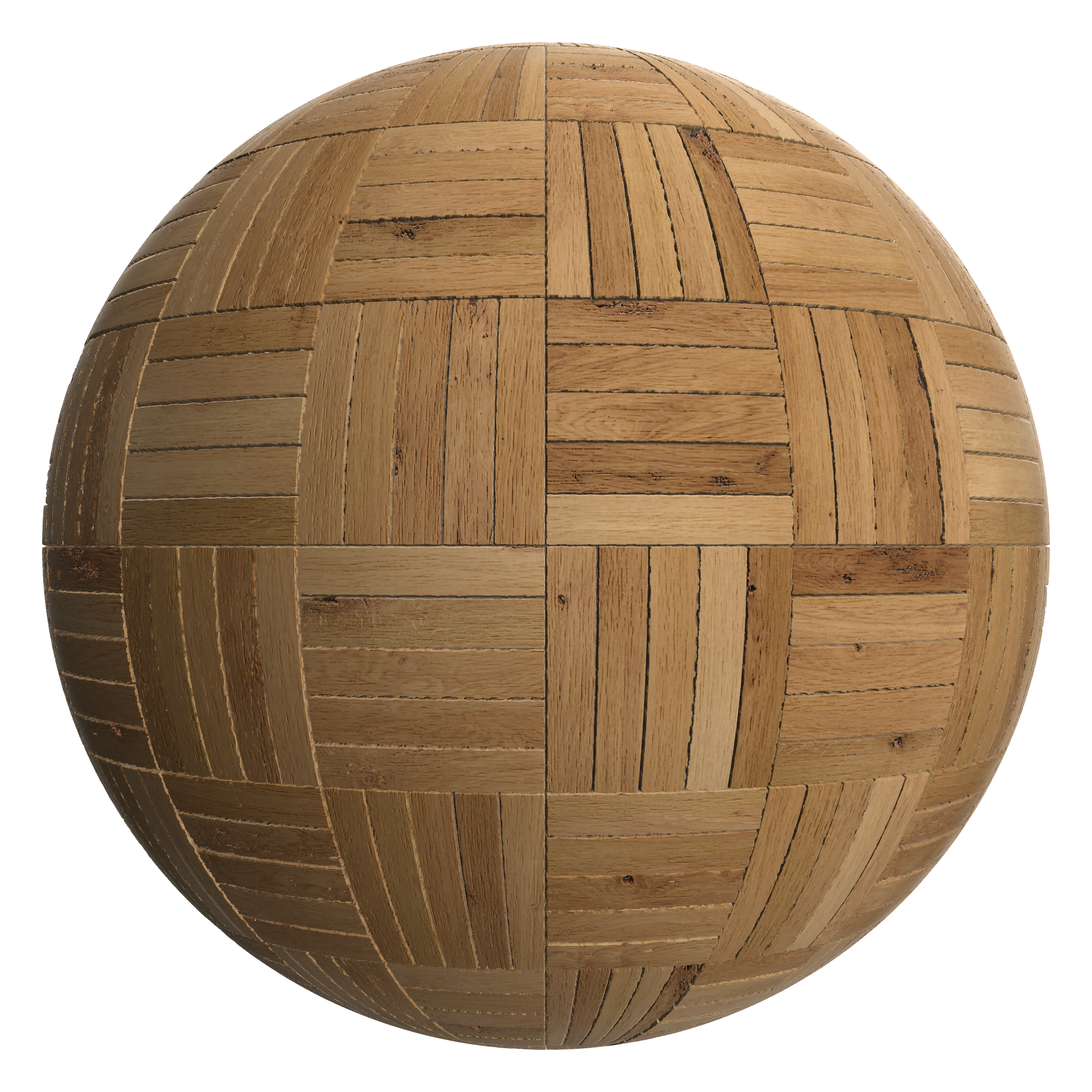 3D sphere preview of Oak Basketweave seamless texture