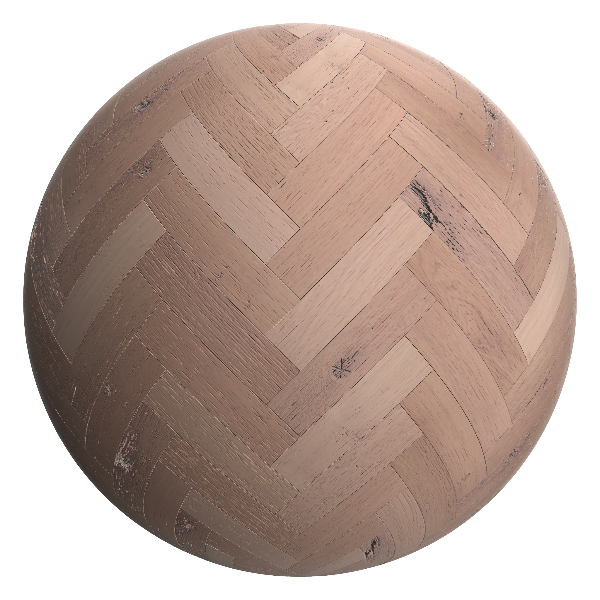 3D sphere preview of Oak Herringbone seamless texture