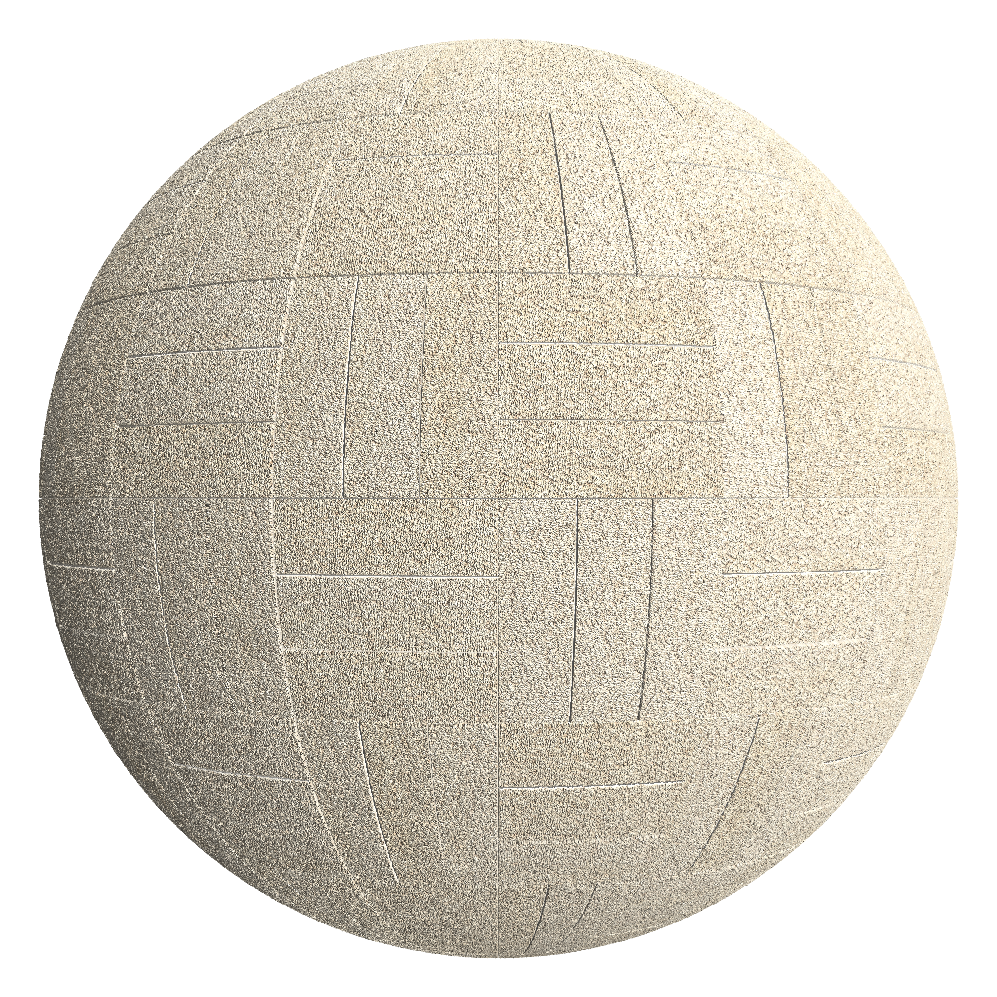 3D sphere preview of Oatmeal Loop Pile Carpet, Basketweave seamless texture