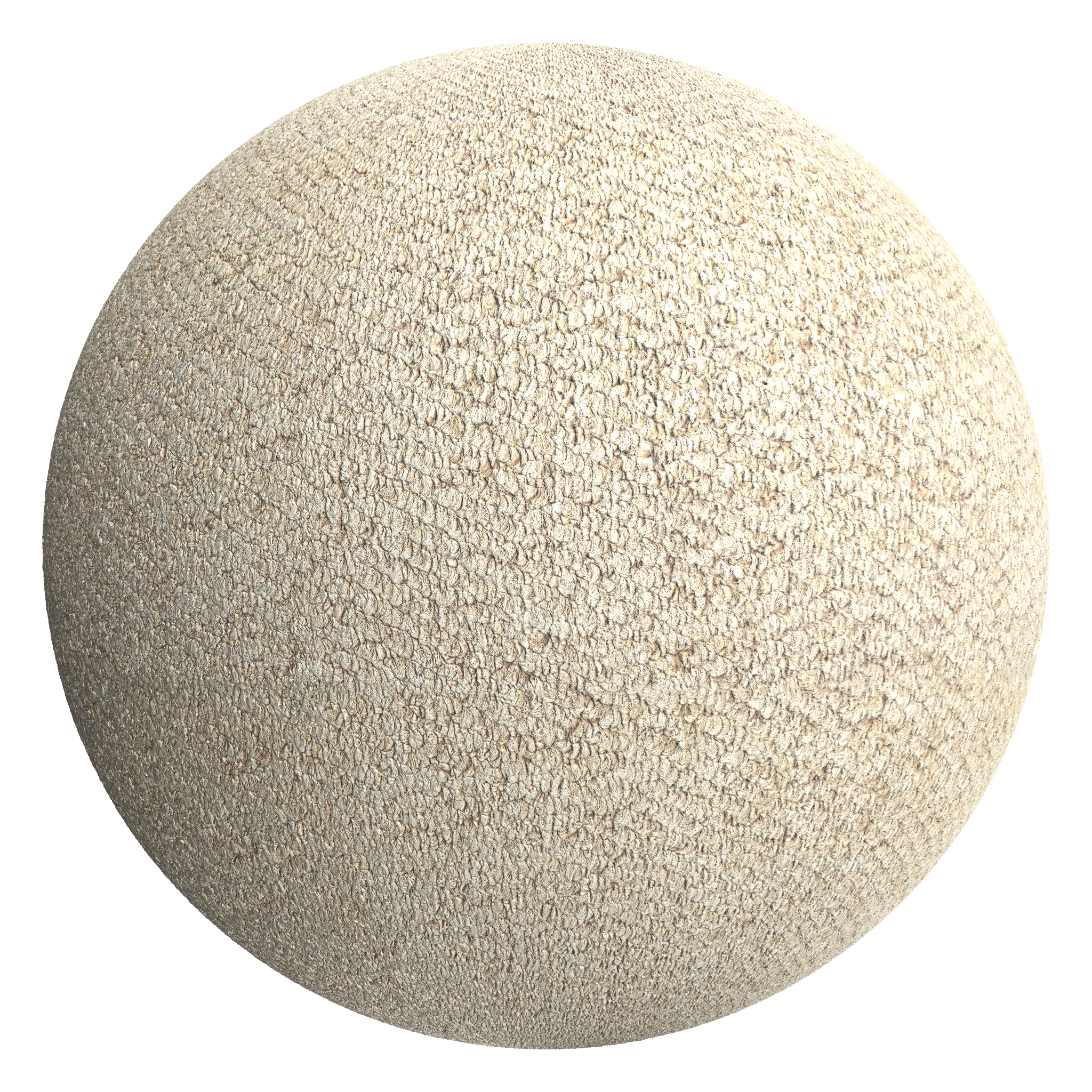 3D sphere preview of Oatmeal Loop Pile Carpet seamless texture