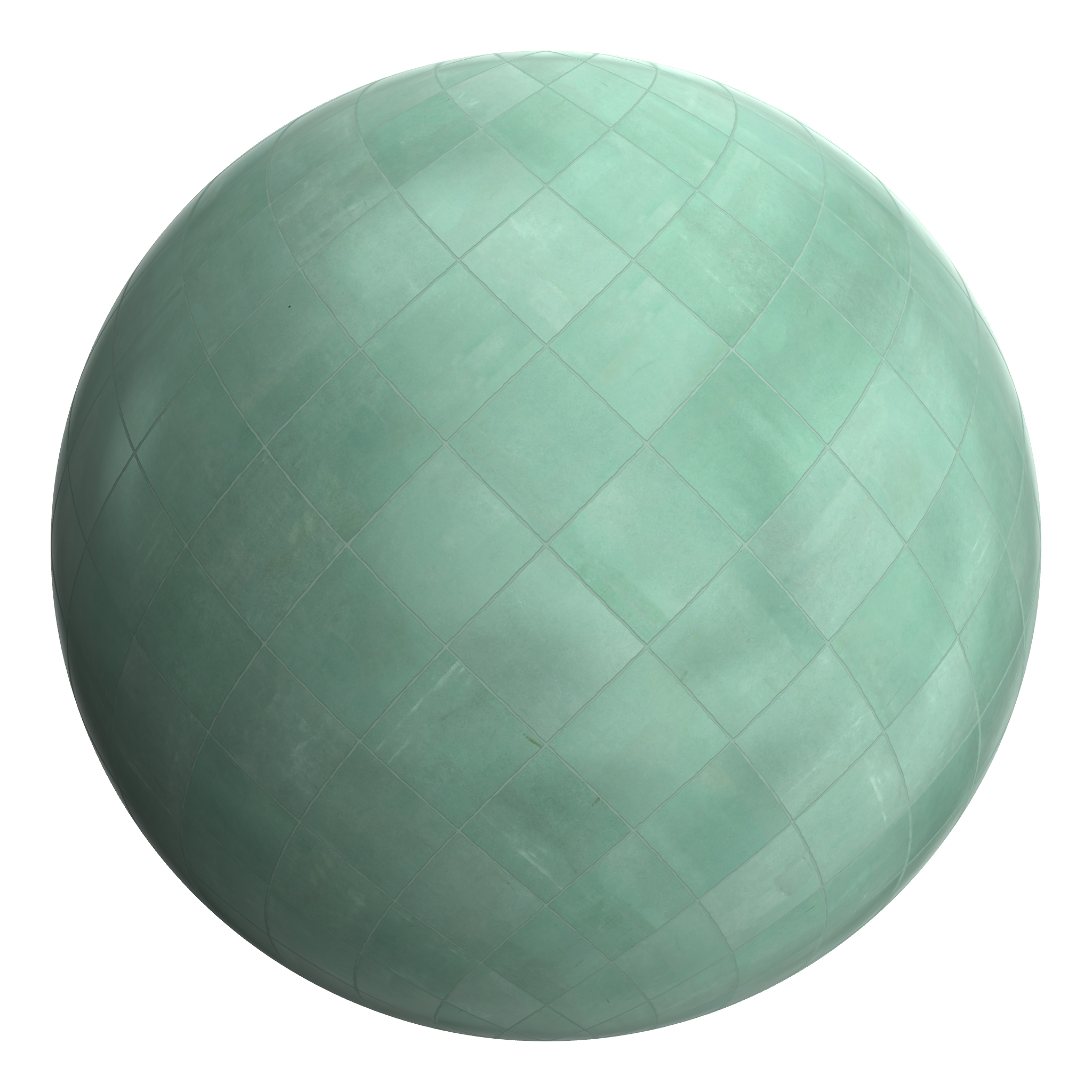 3D sphere preview of Patinated Copper Herringbone seamless texture