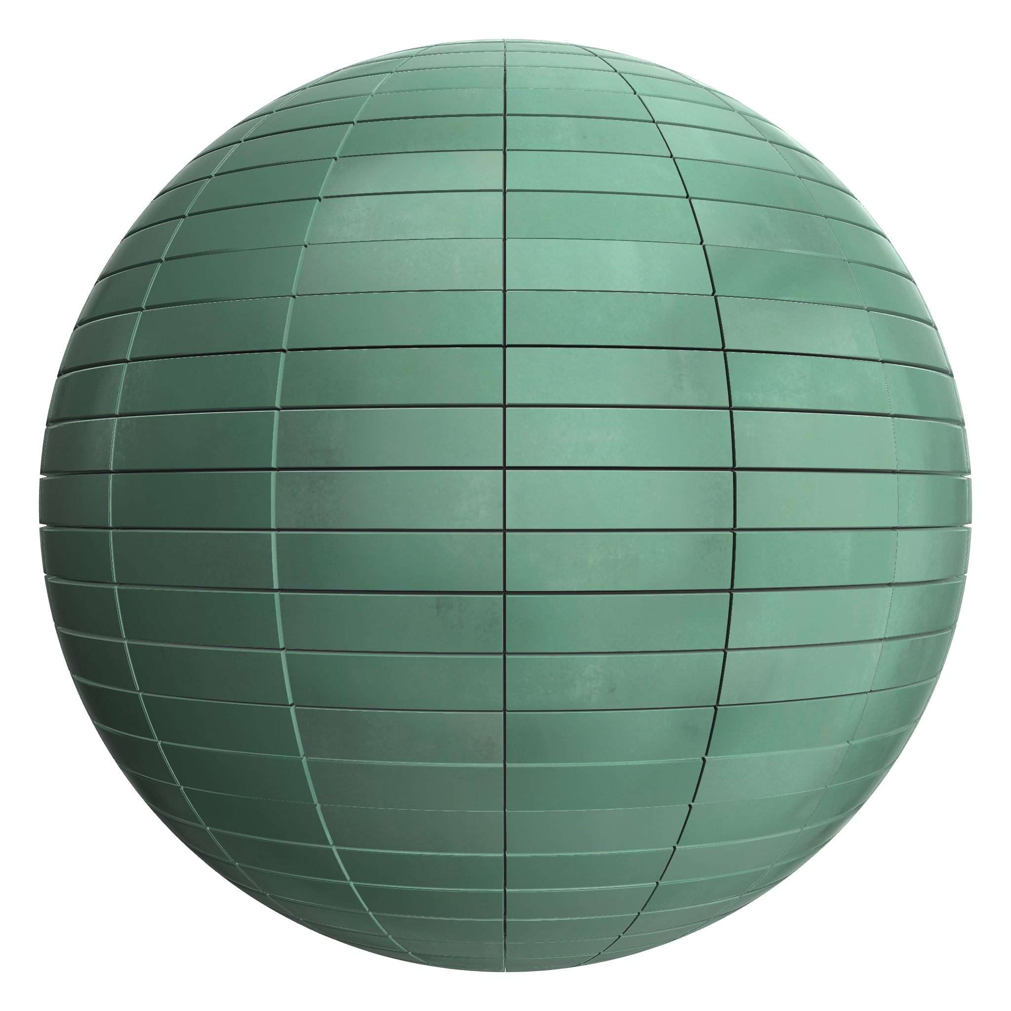 3D sphere preview of Patinated Copper Stack seamless texture
