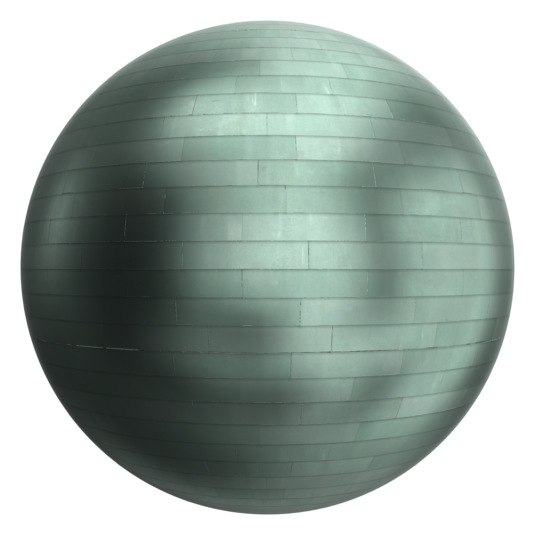 3D sphere preview of Patinated Copper Staggered seamless texture