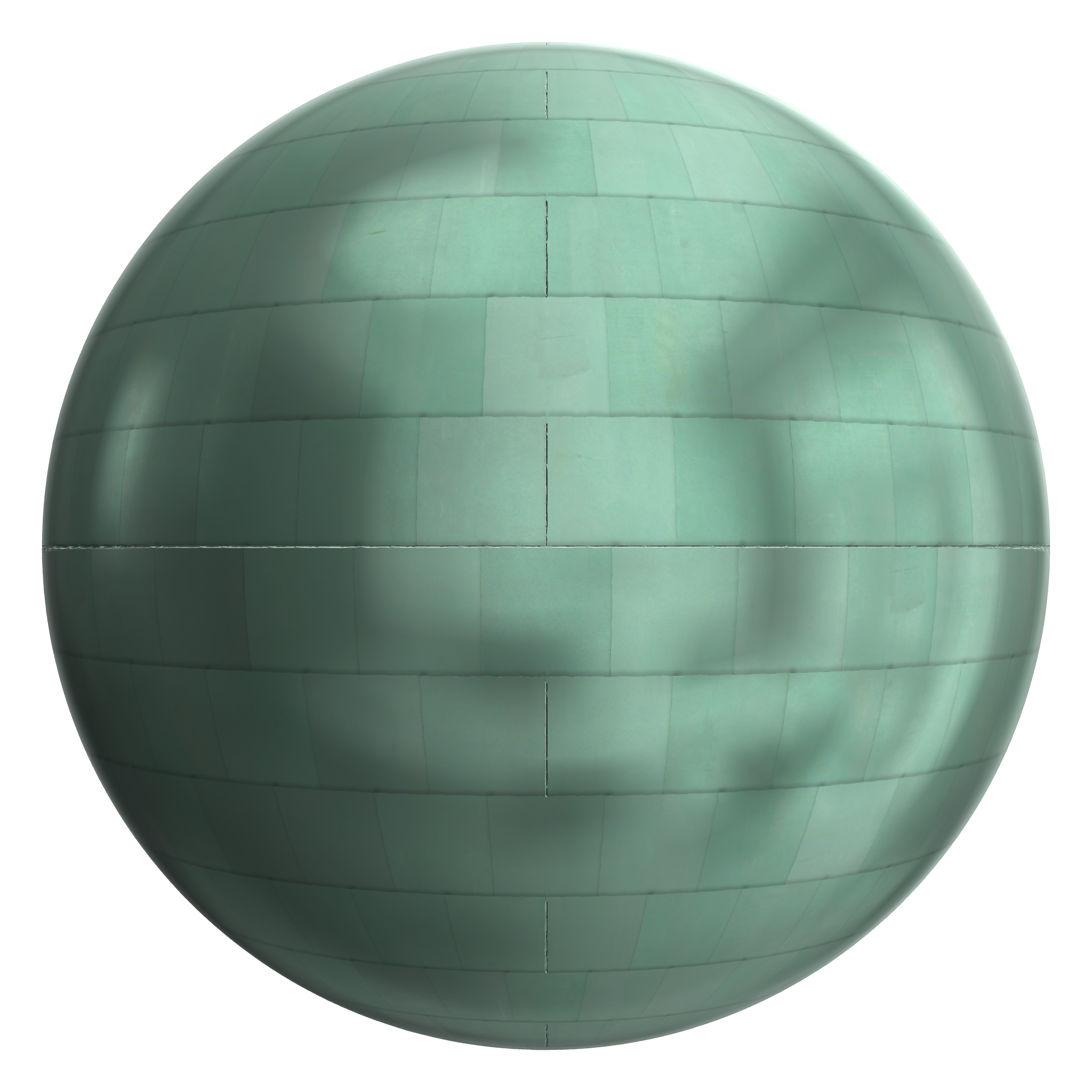 3D sphere preview of Patinated Copper Stretcher seamless texture