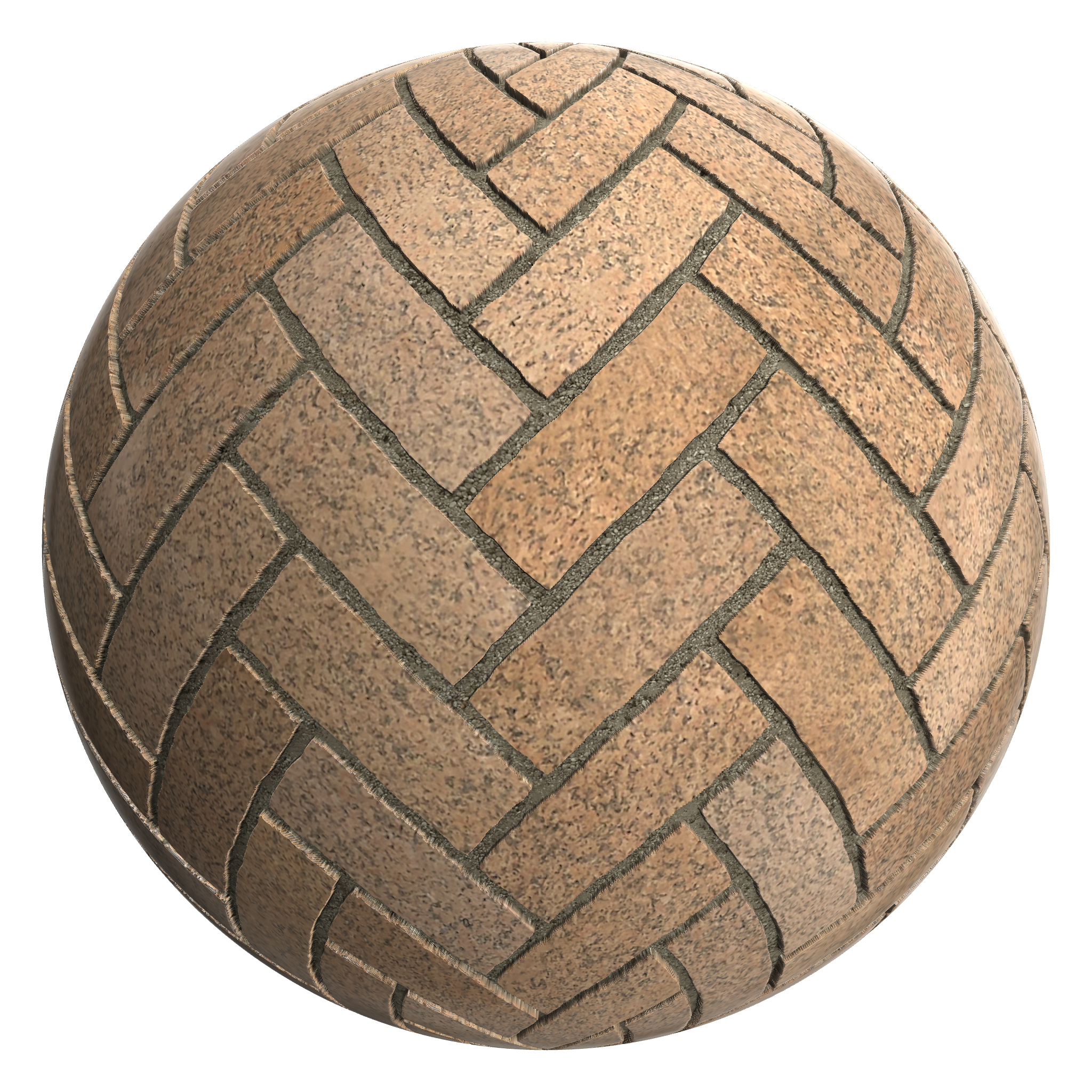 3D sphere preview of Pink Granite Herringbone seamless texture