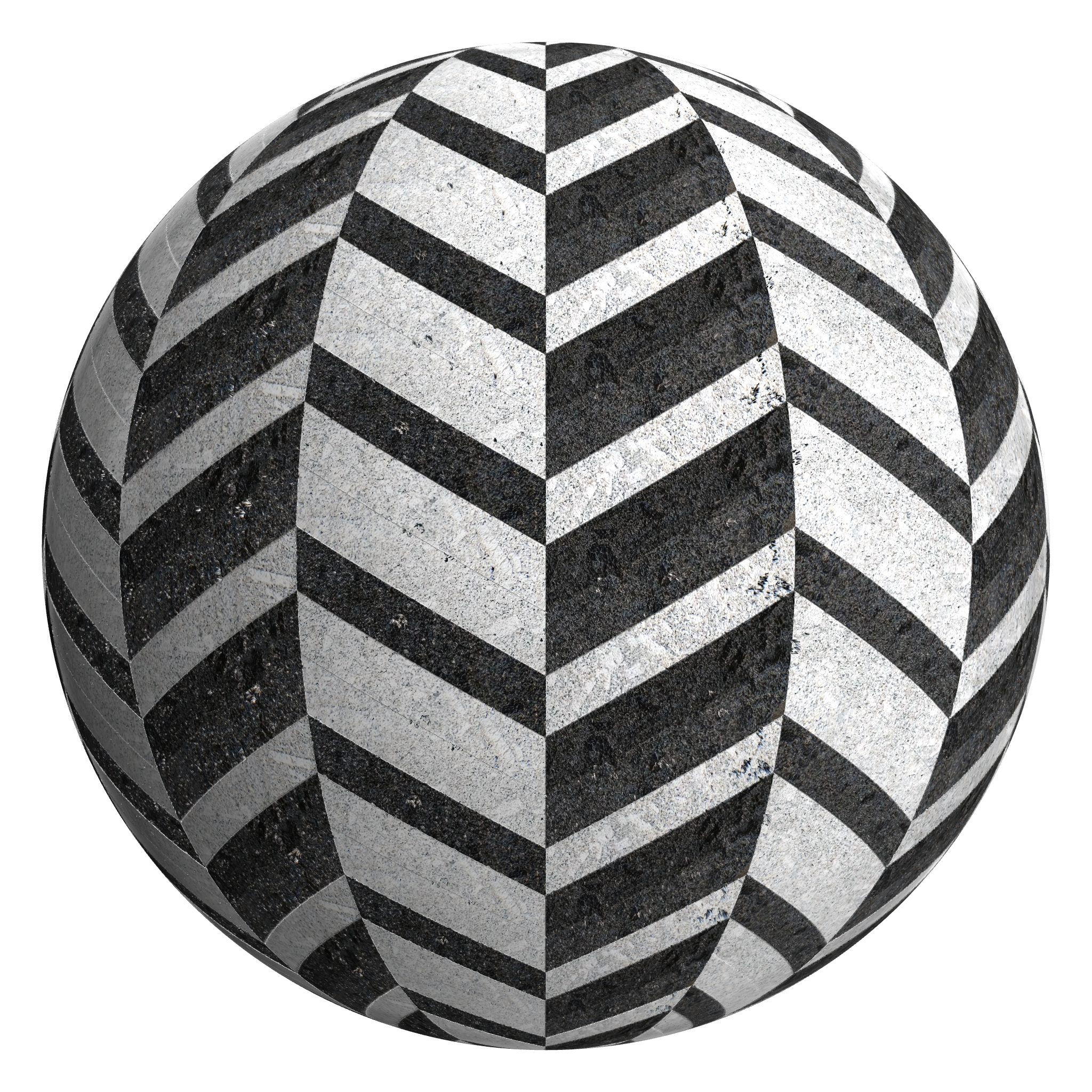 3D sphere preview of Porphyritic Granite Chevron seamless texture