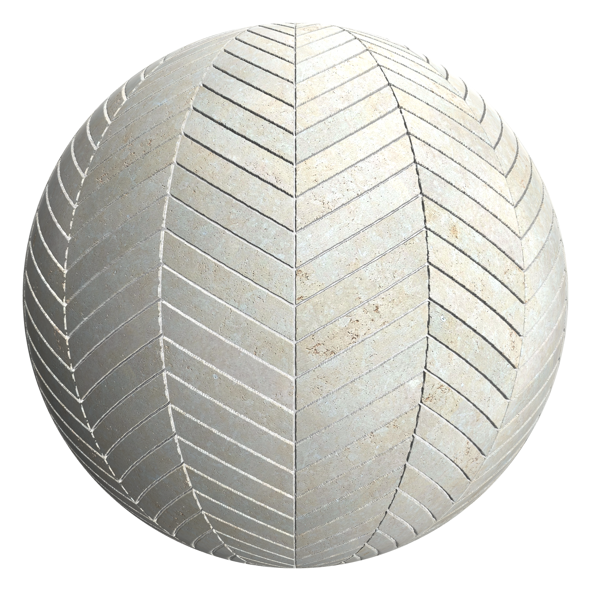 3D sphere preview of Reconstituted Stone Chevron seamless texture