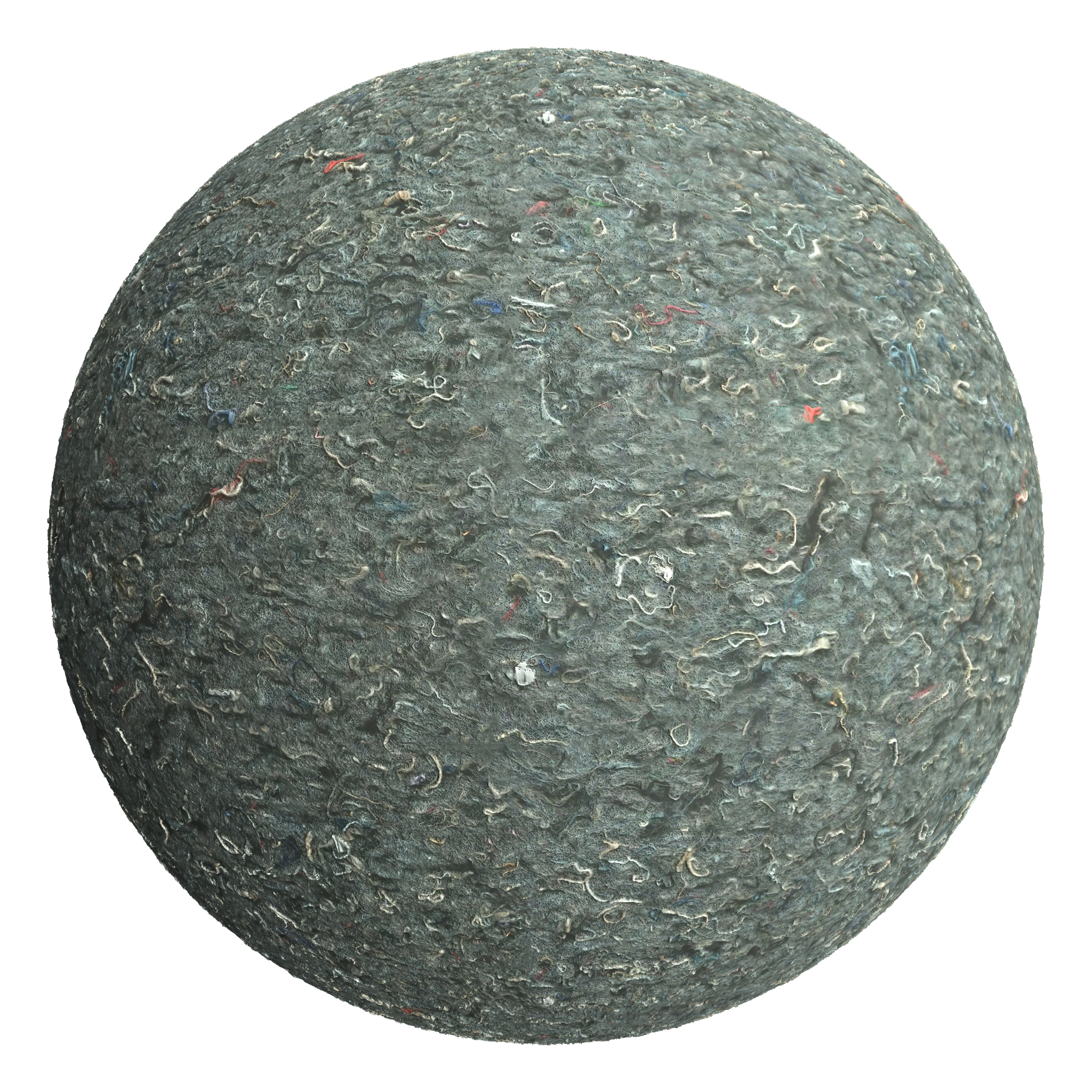 3D sphere preview of Recycled Textile Insulation seamless texture