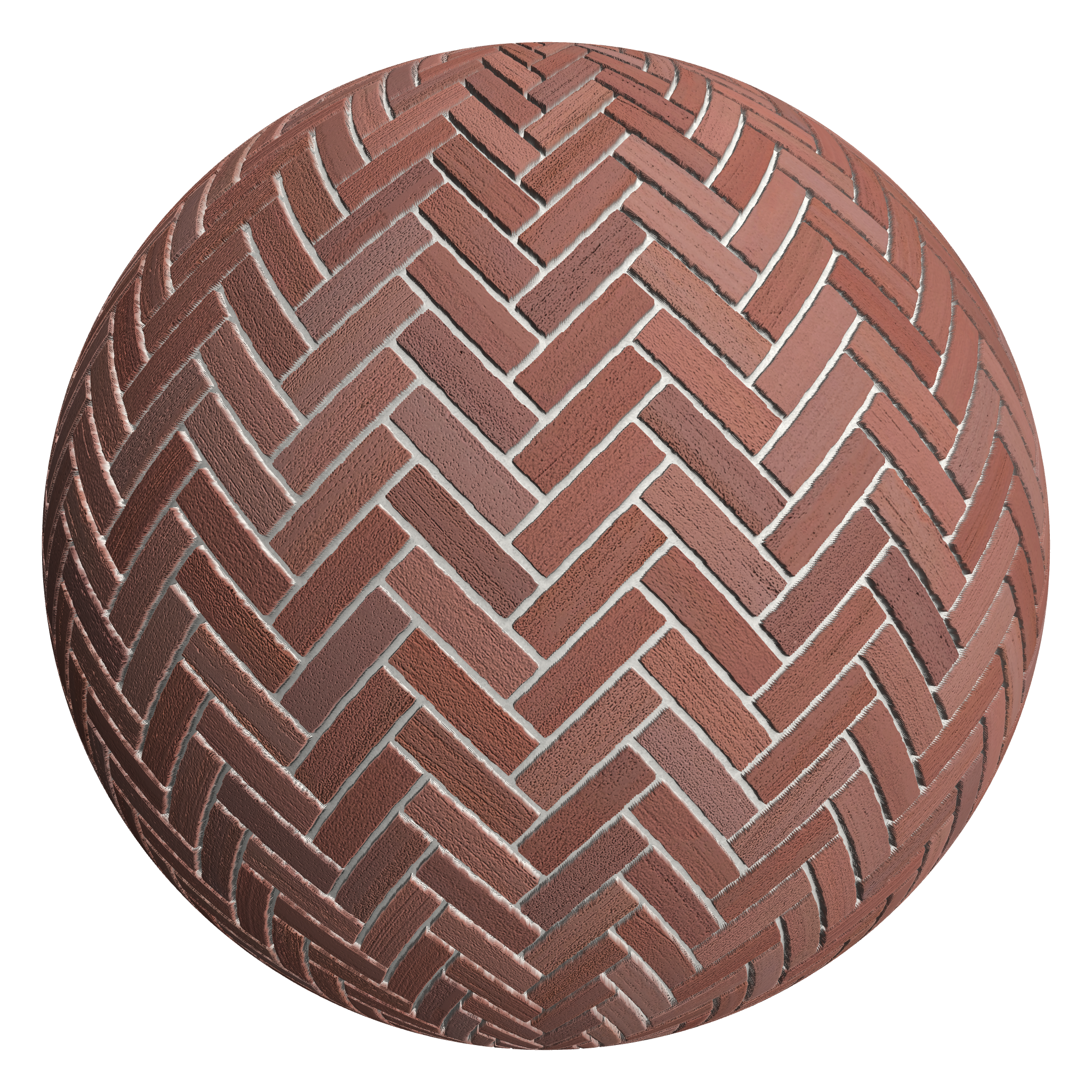 3D sphere preview of Red Sandstone Herringbone seamless texture