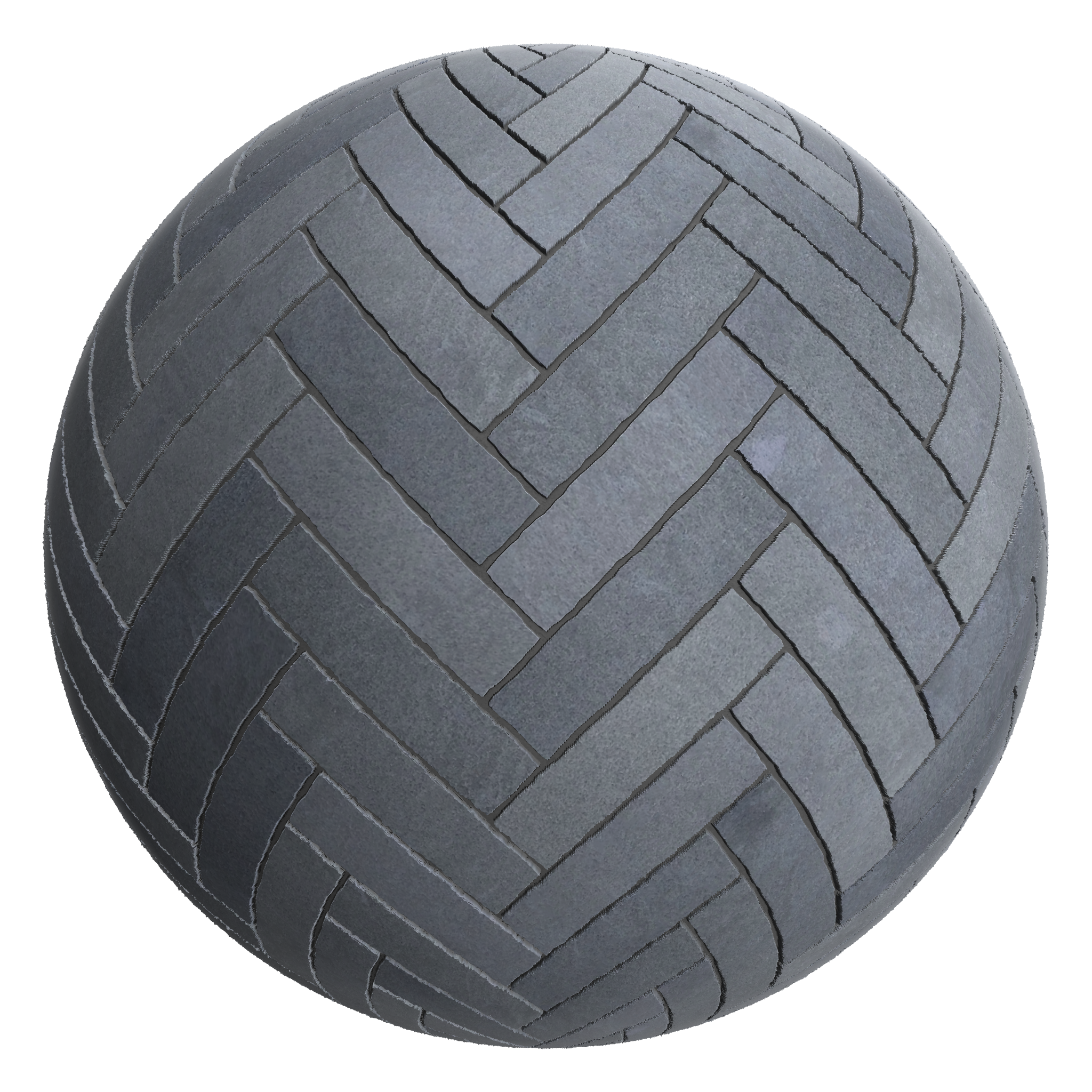 3D sphere preview of Slate Herringbone seamless texture