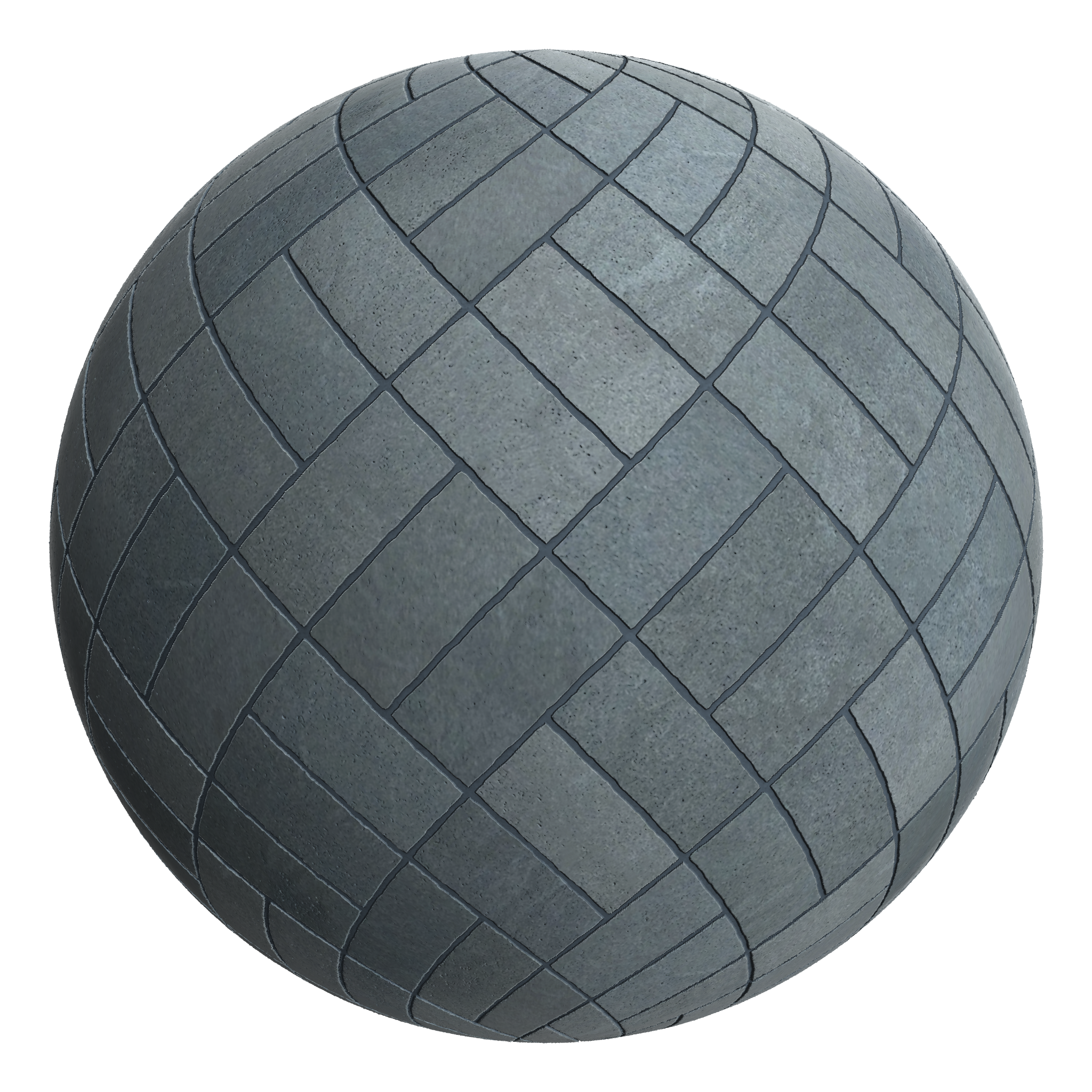 3D sphere preview of Slate Triple Herringbone seamless texture
