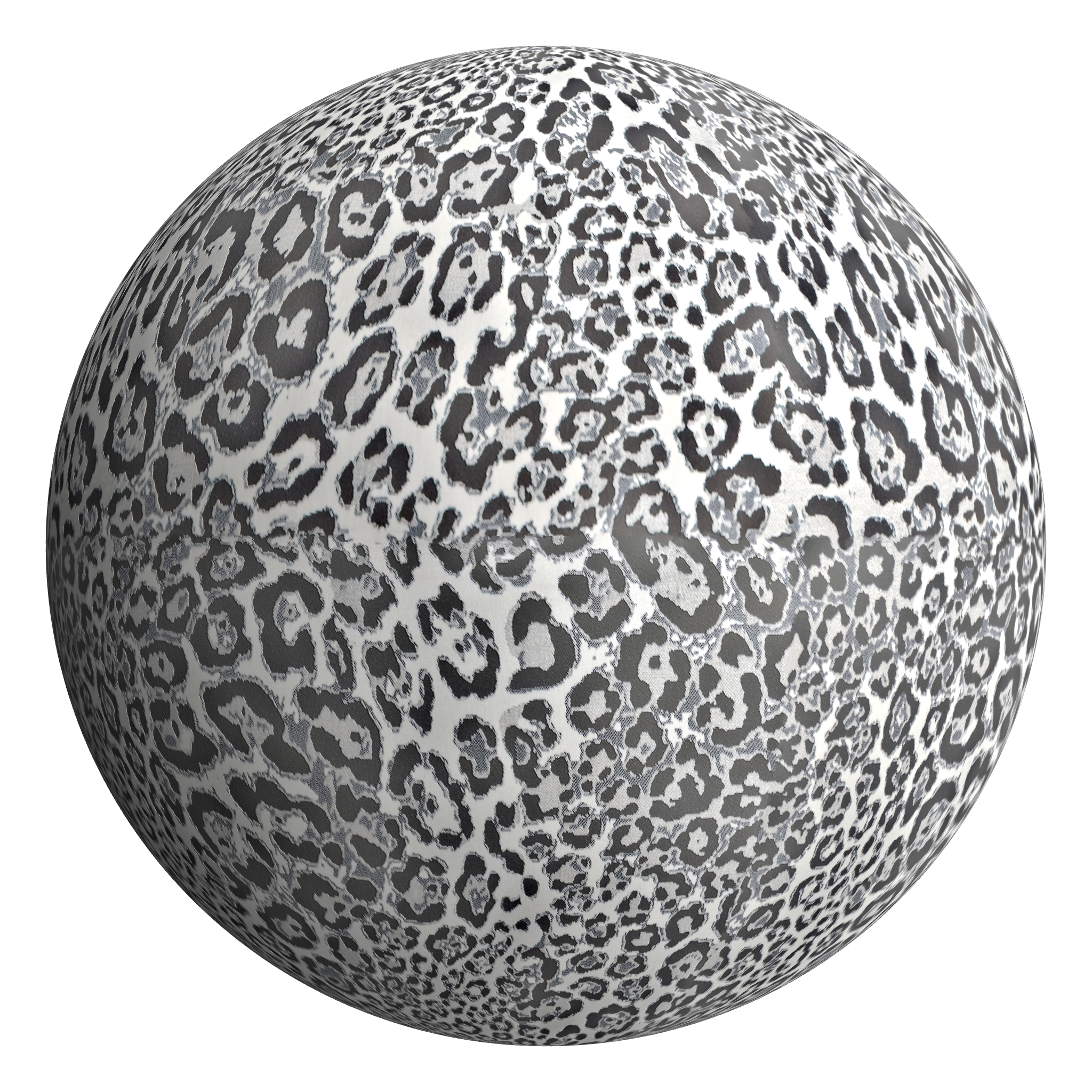 3D sphere preview of Snow Leopard Print seamless texture