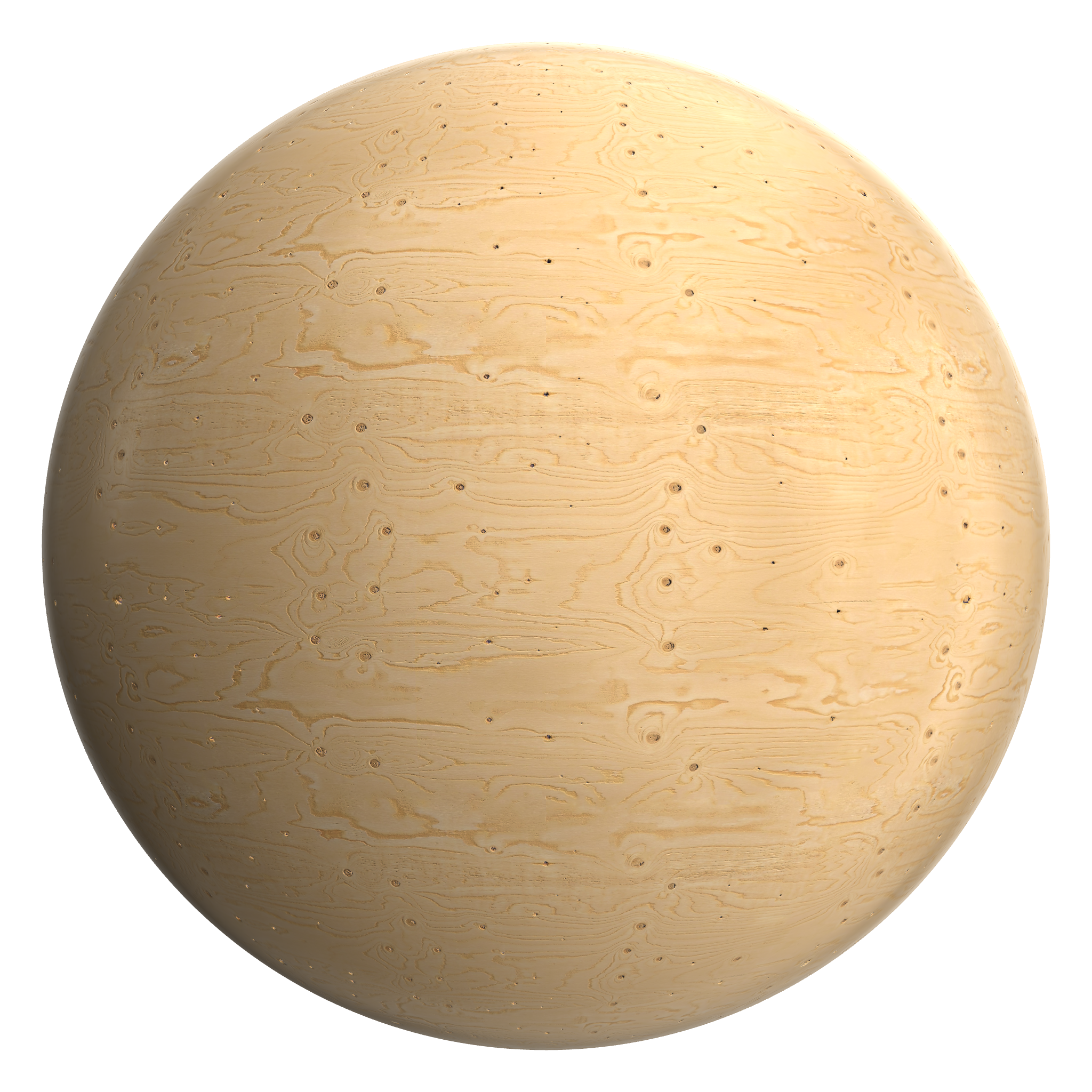 3D sphere preview of Softwood Plywood seamless texture