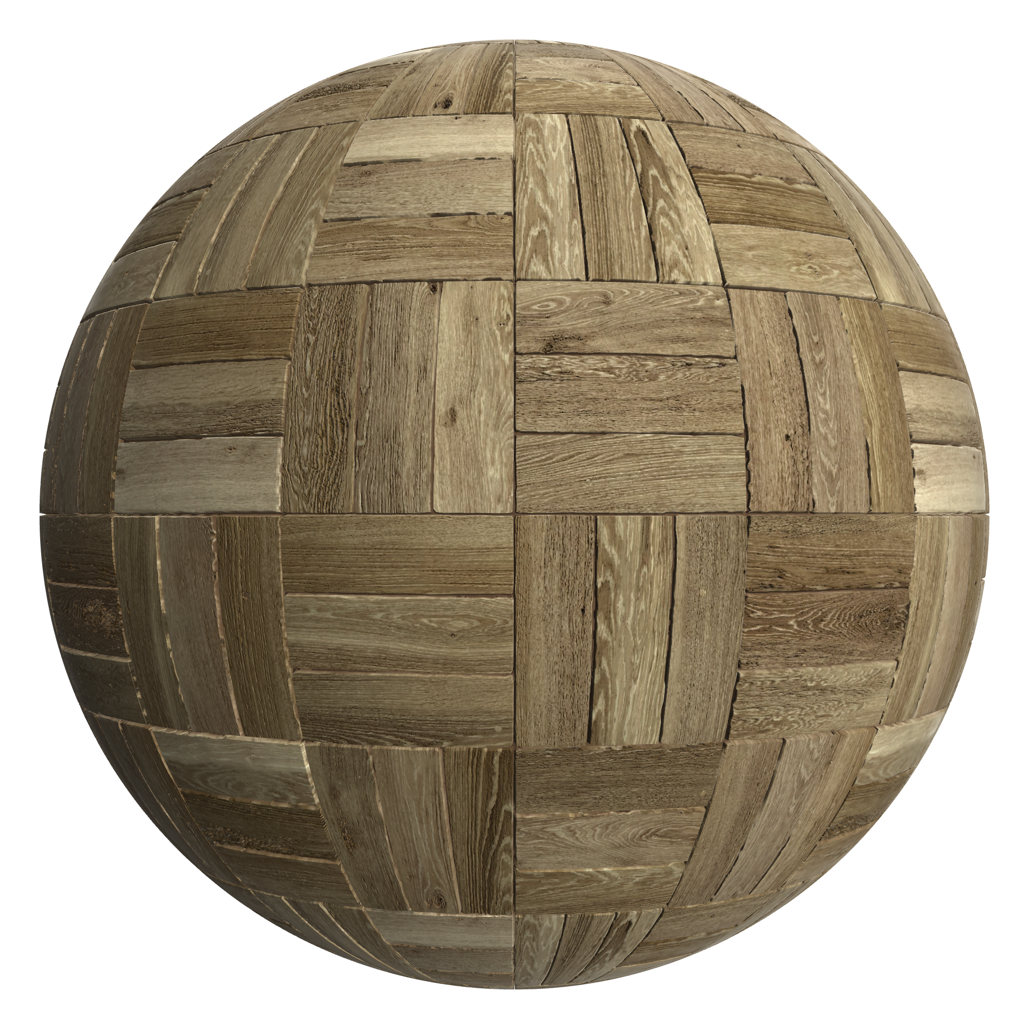 3D sphere preview of Stained Timber Basketweave seamless texture