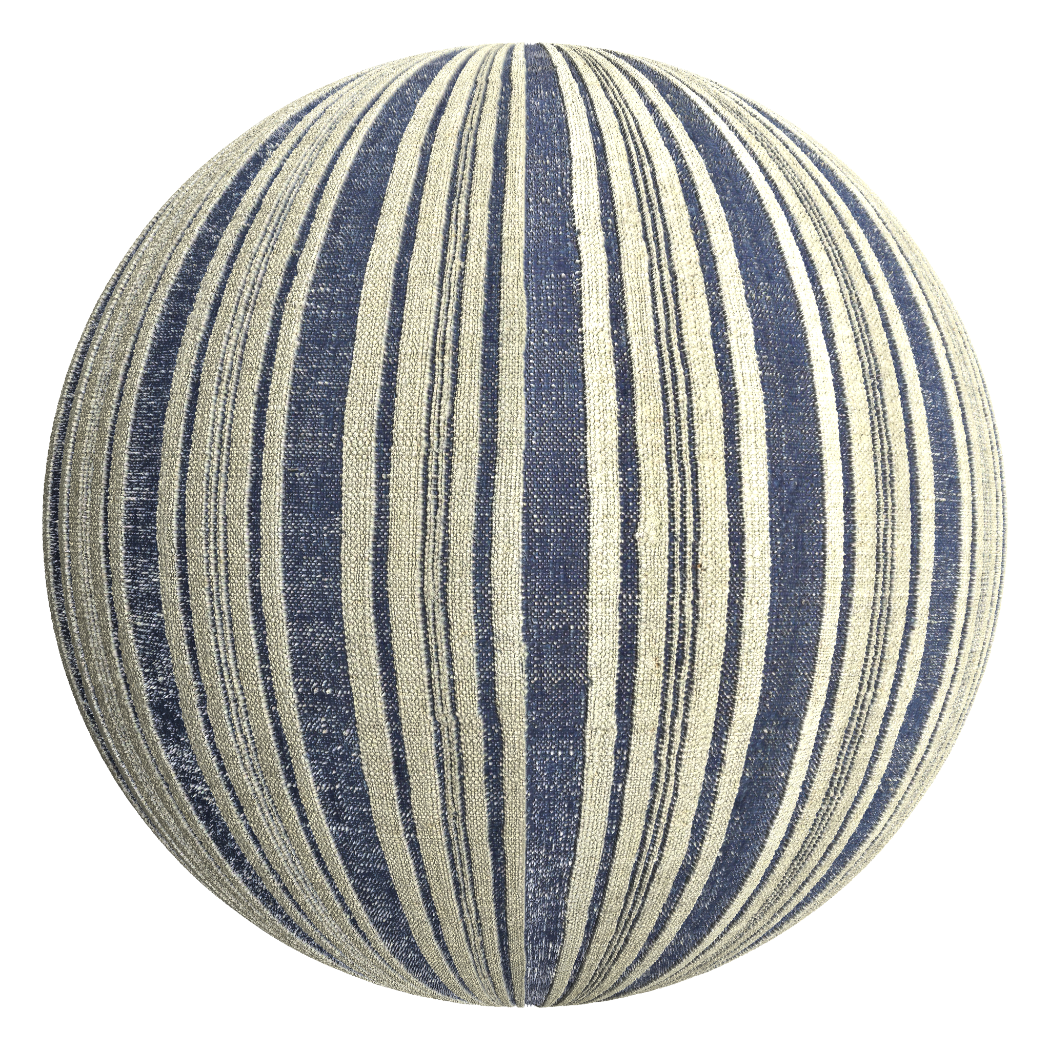 3D sphere preview of Striped Cotton Fabric seamless texture