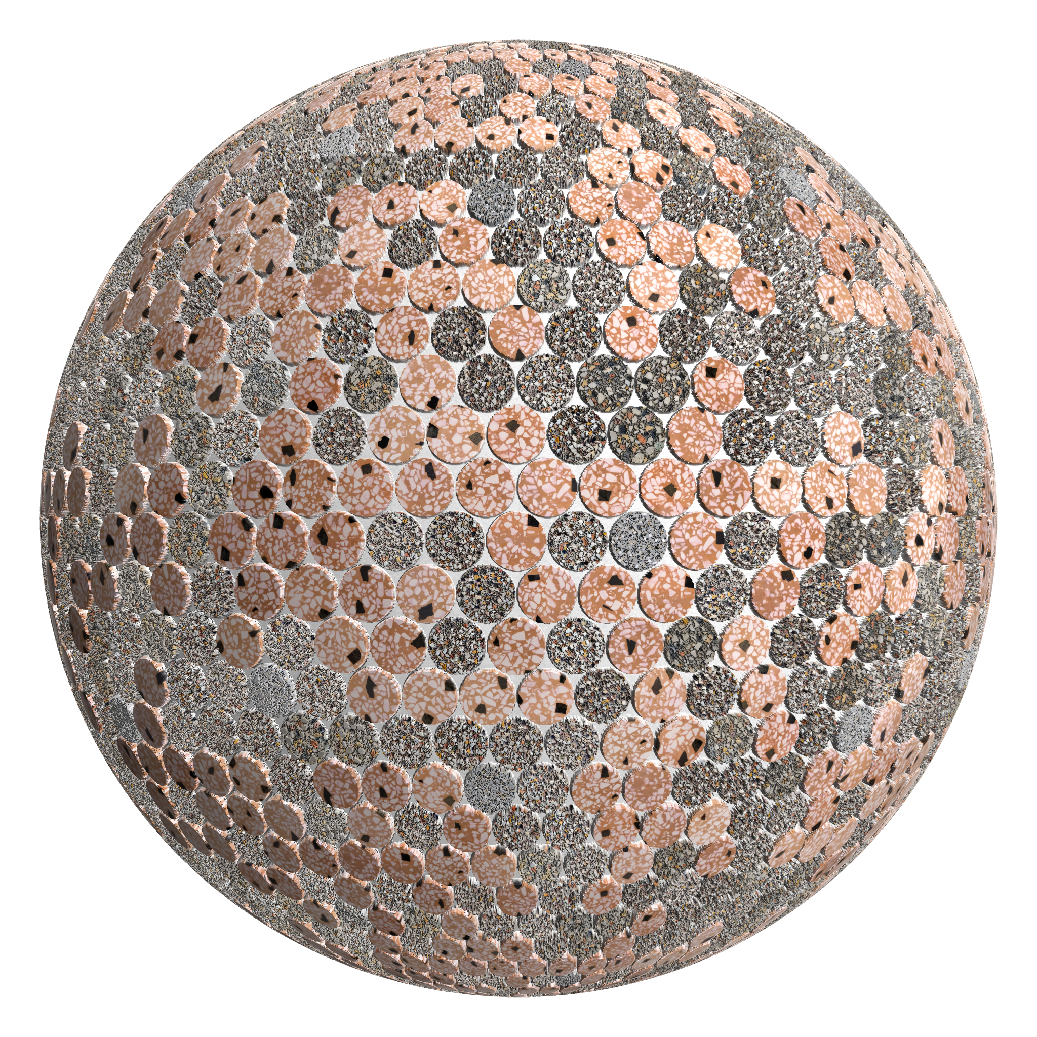 3D sphere preview of Terrazzo Artico Circular seamless texture