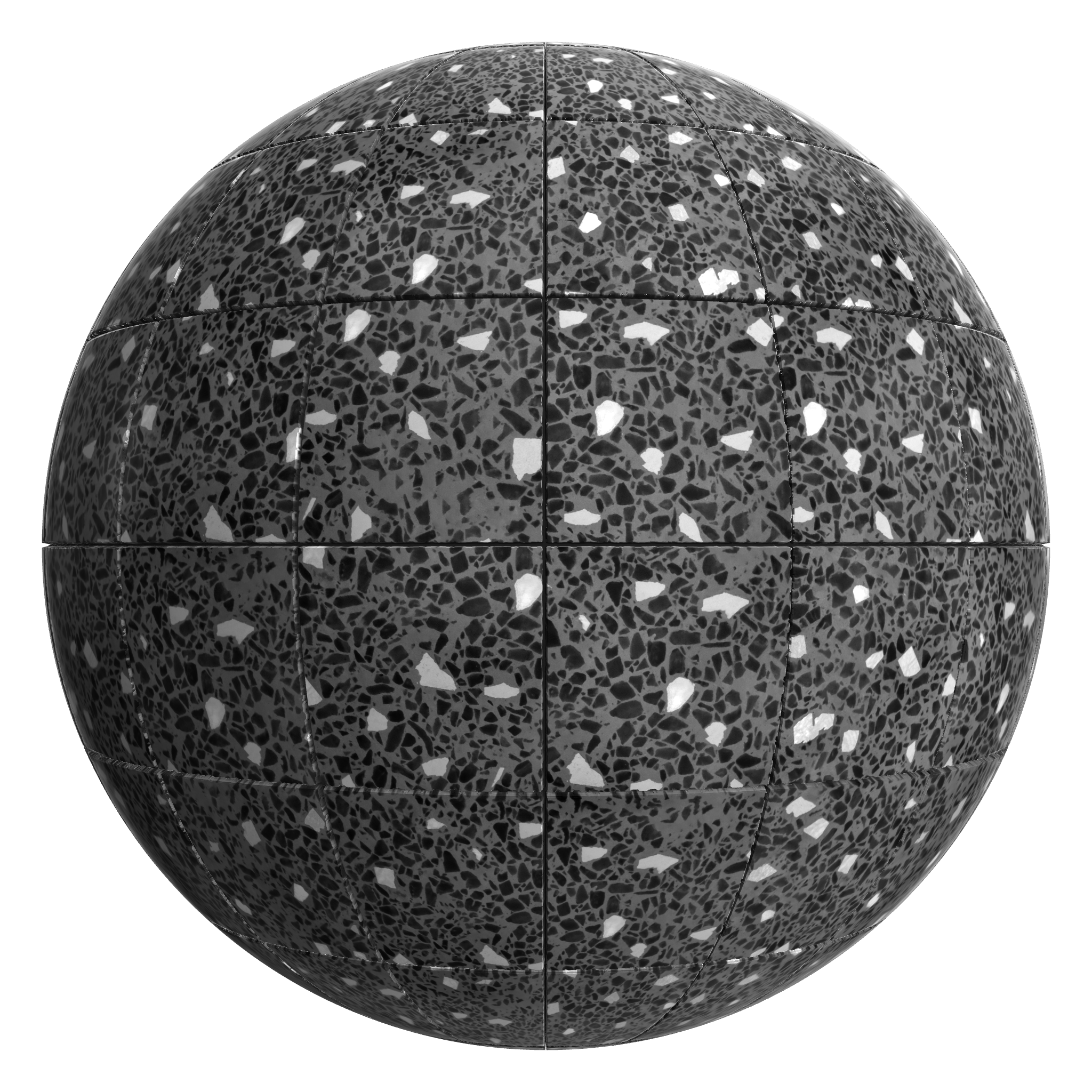 3D sphere preview of Terrazzo Artico Stack seamless texture