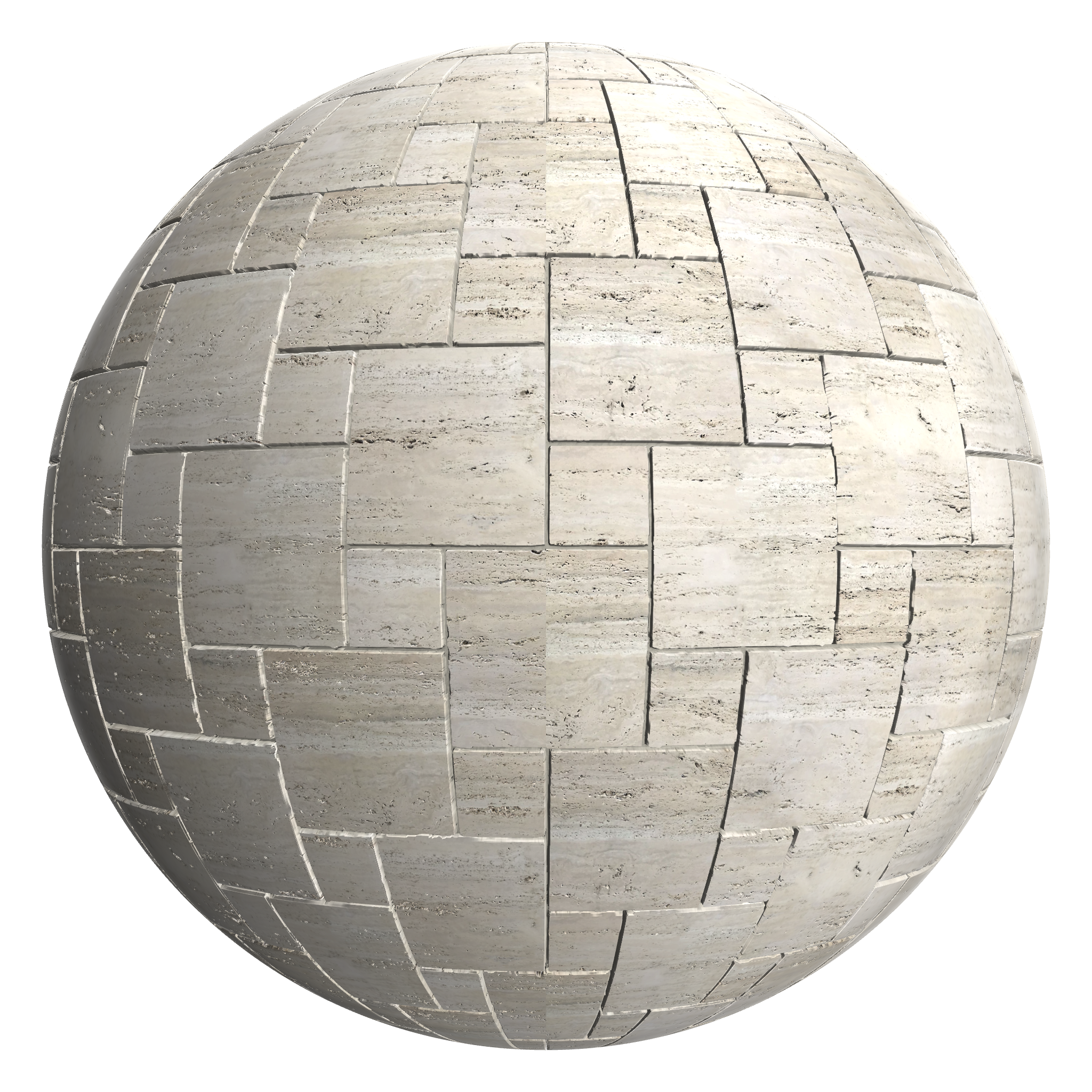 3D sphere preview of Travertine Hopscotch seamless texture
