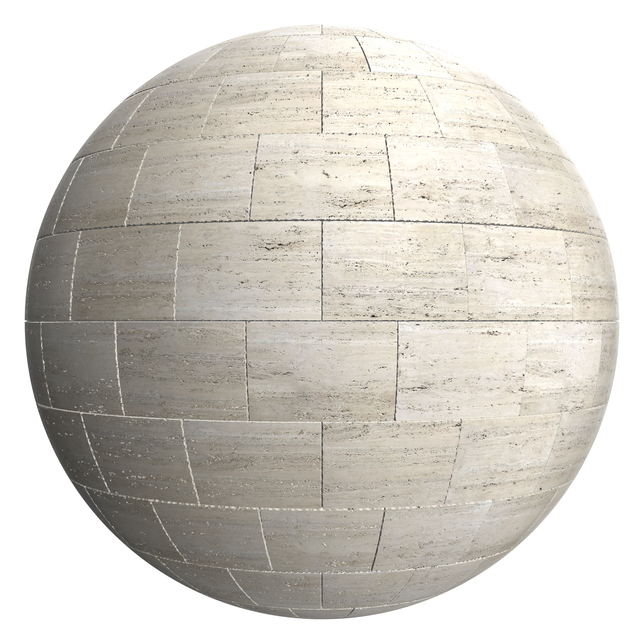 3D sphere preview of Travertine Stretcher seamless texture