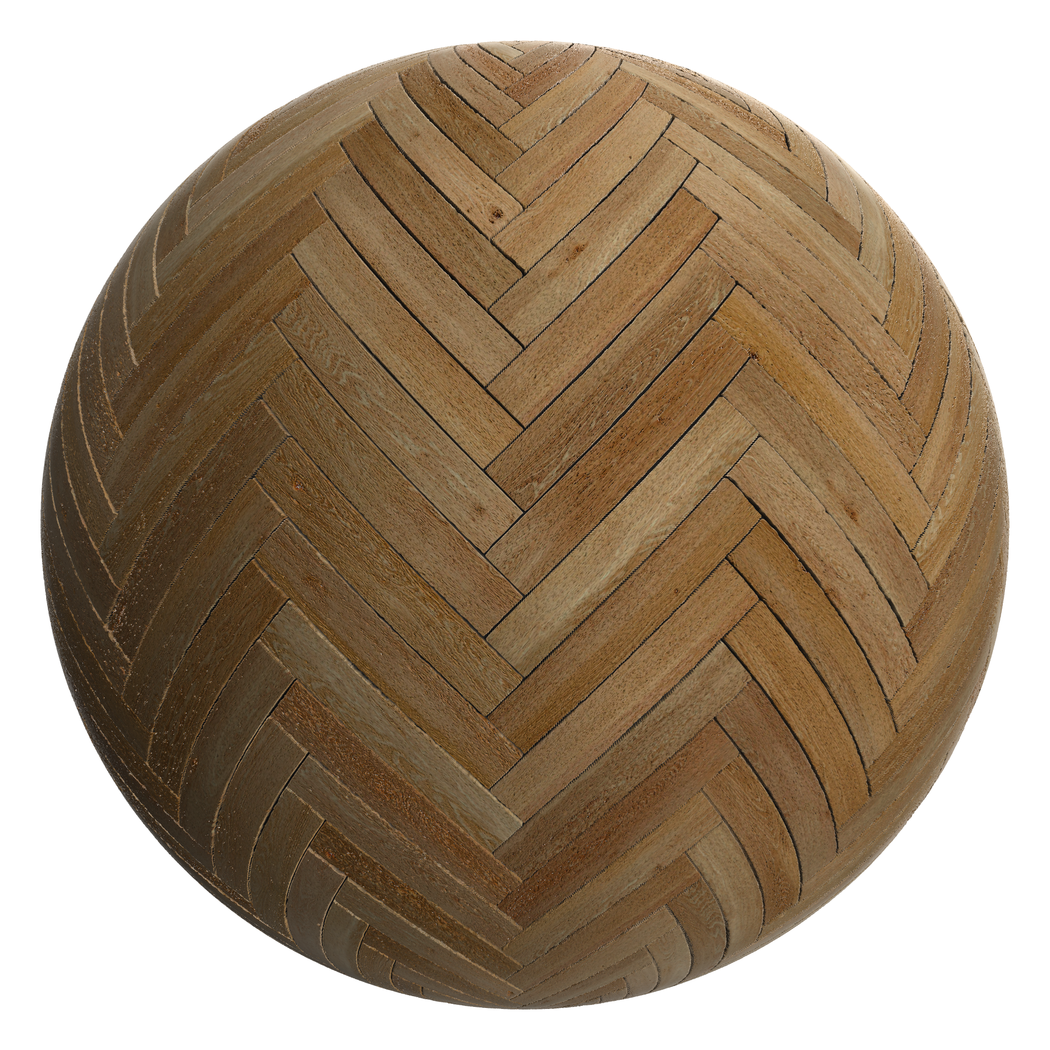 3D sphere preview of Walnut Herringbone seamless texture
