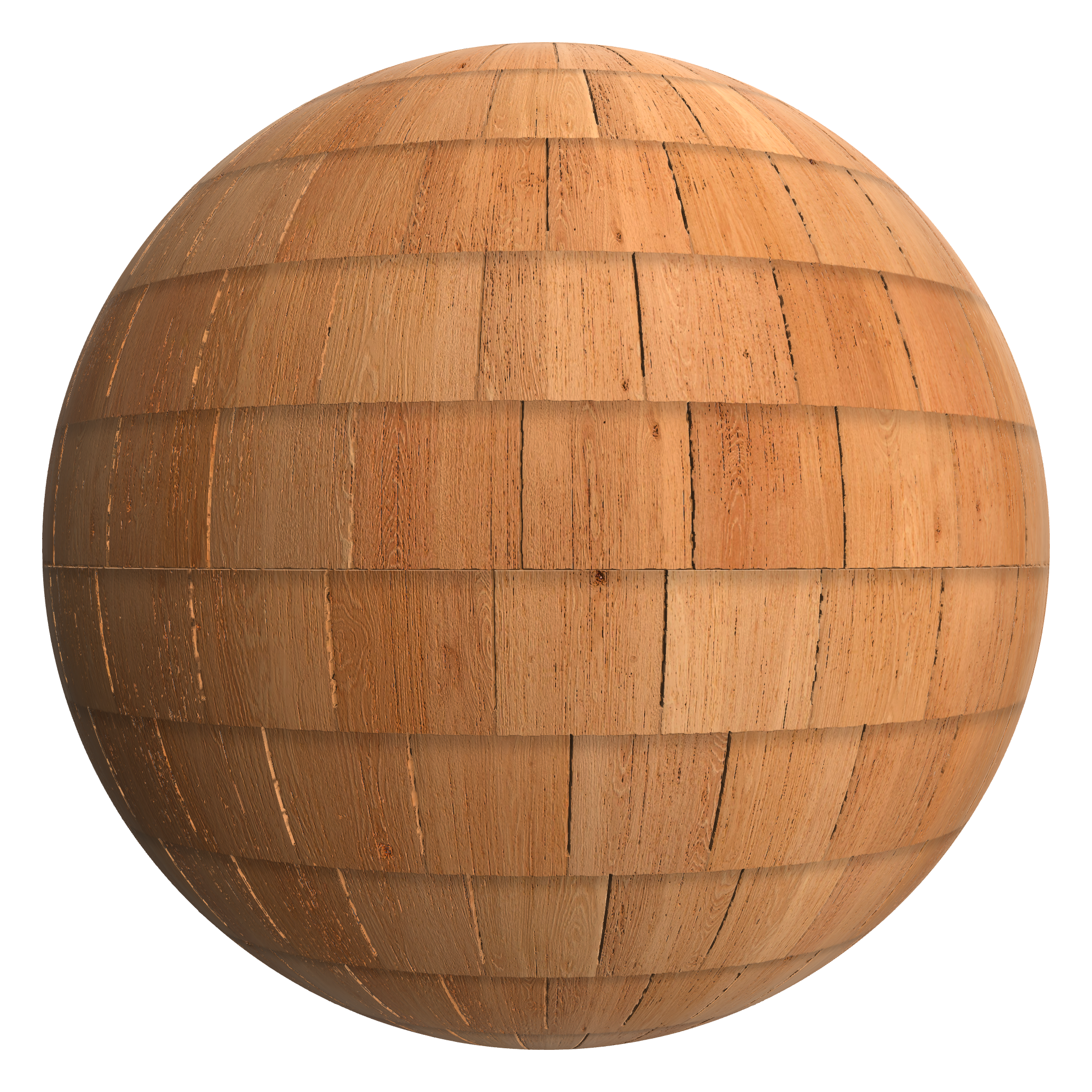 3D sphere preview of Western Red Cedar Staggered seamless texture
