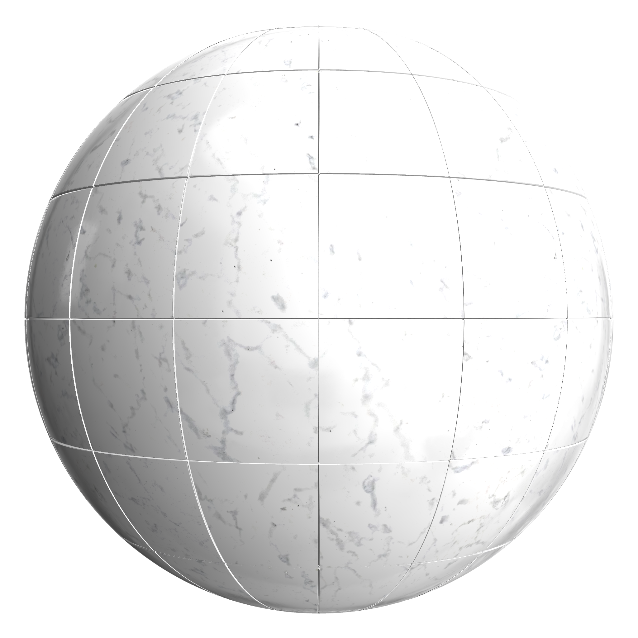 3D sphere preview of White Marble Stack seamless texture