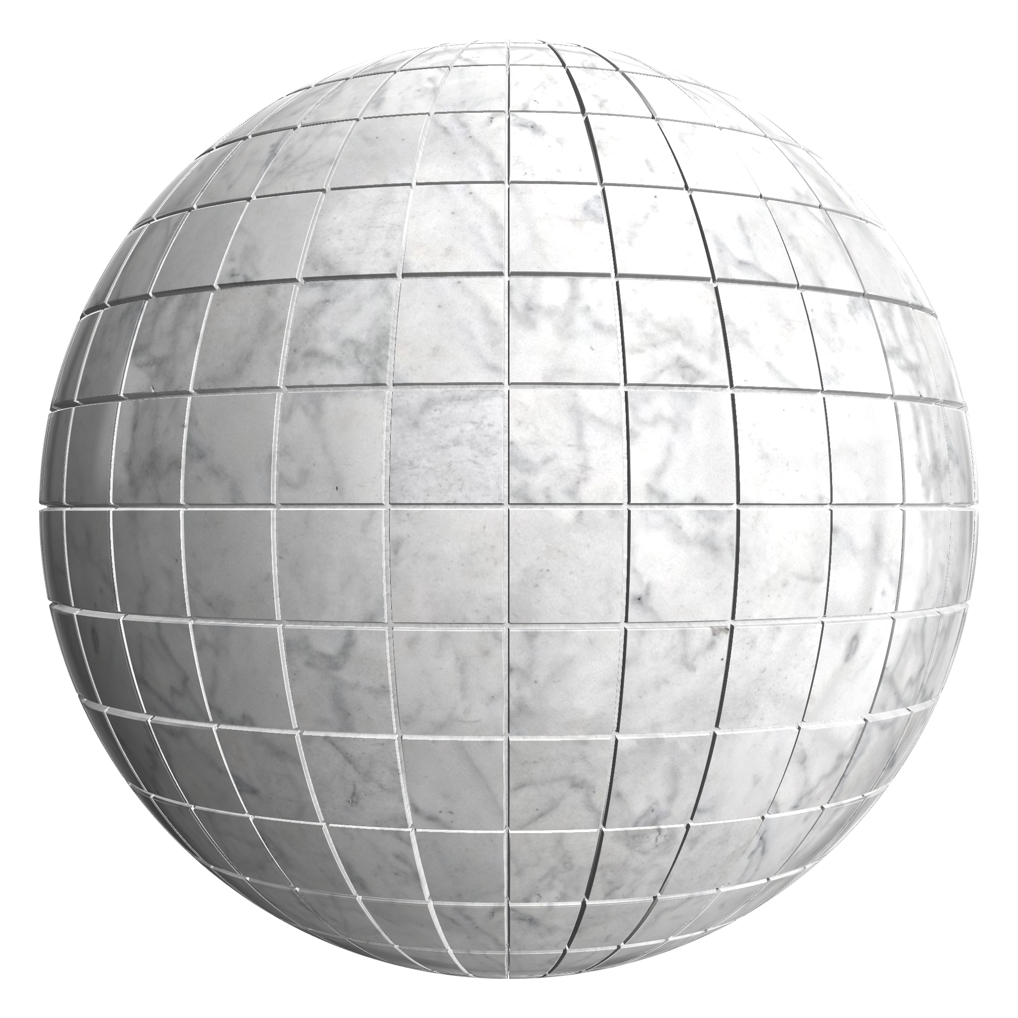 3D sphere preview of White Marble Stack seamless texture