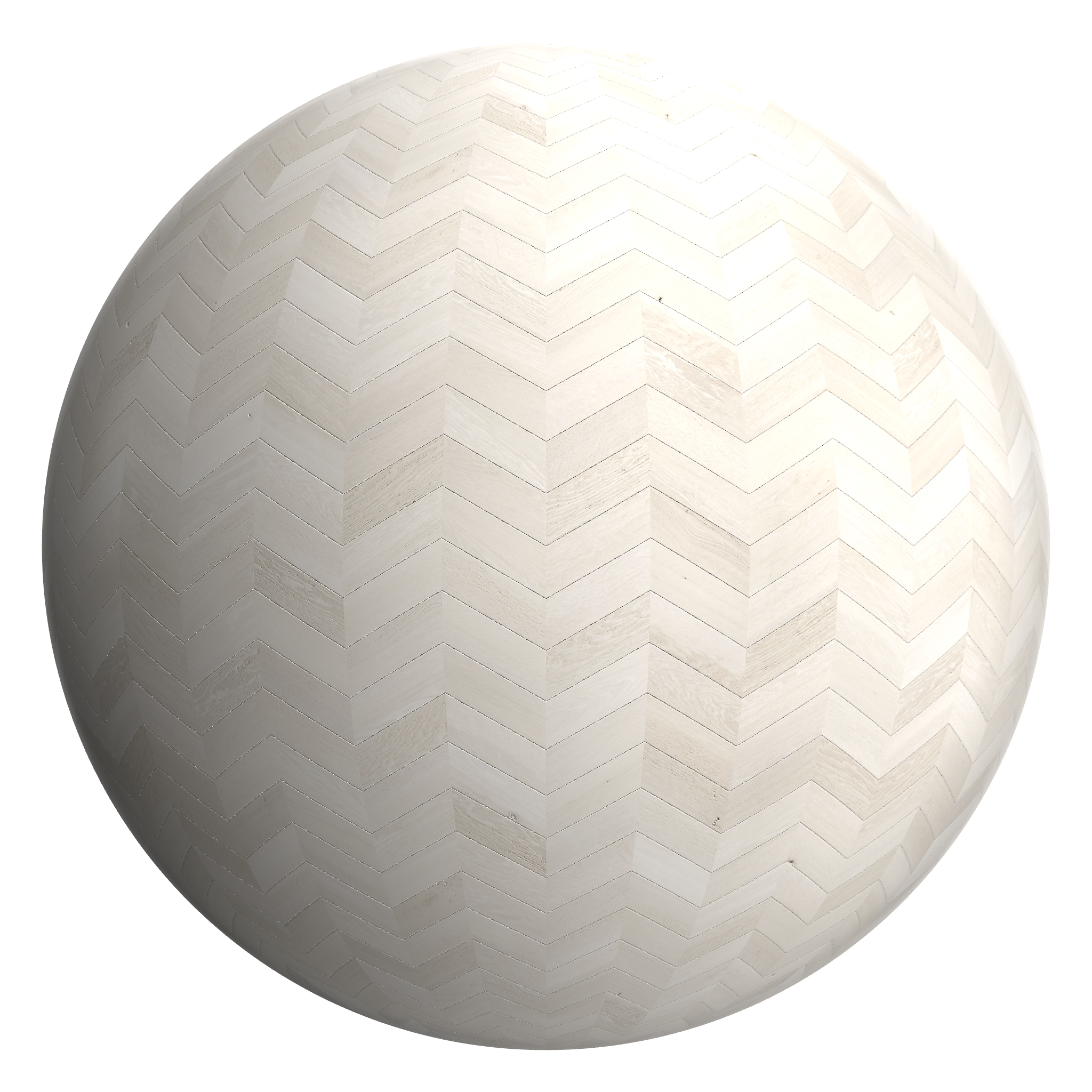 3D sphere preview of White Oiled Timber Chevron seamless texture