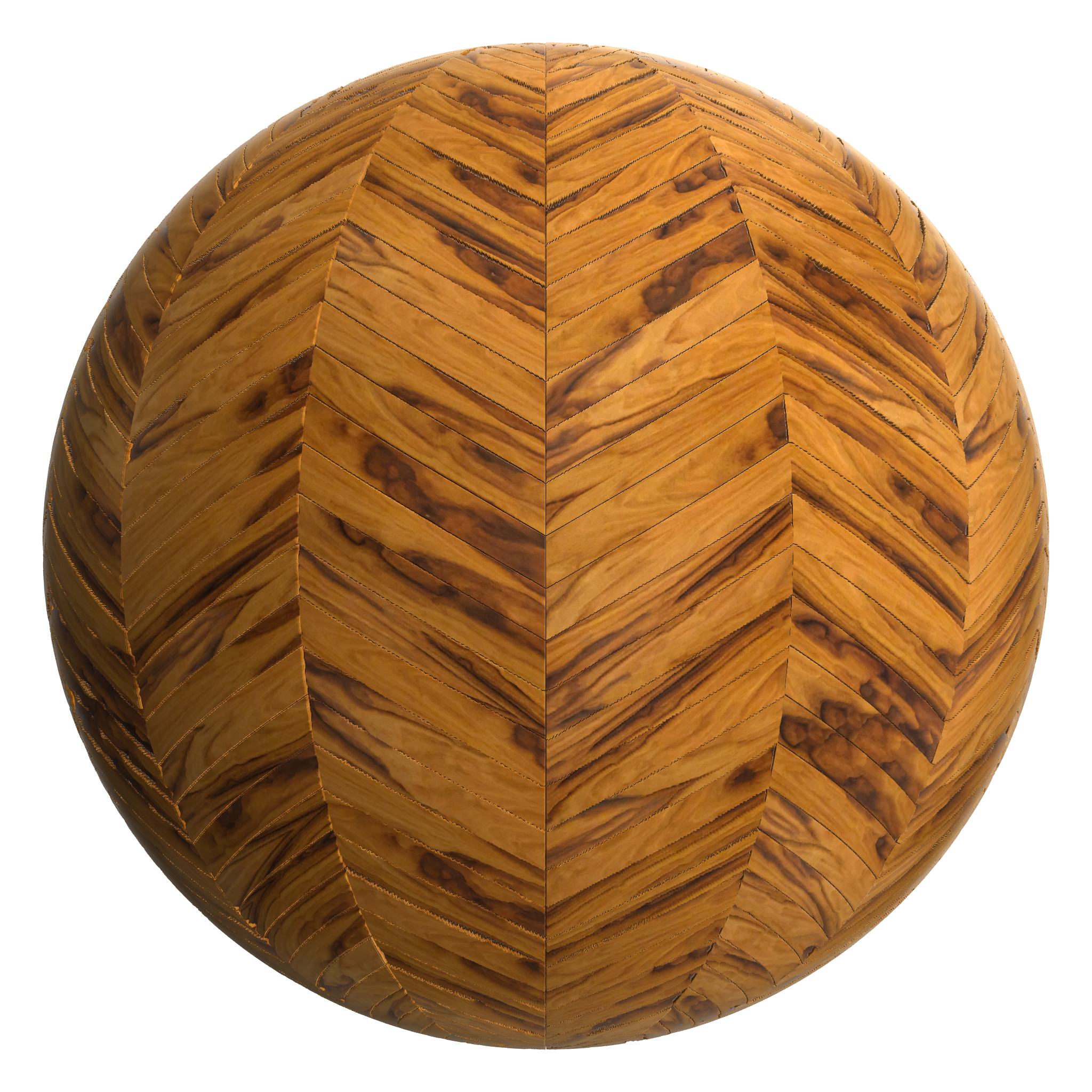 3D sphere preview of Wood Veneer, Chevron seamless texture