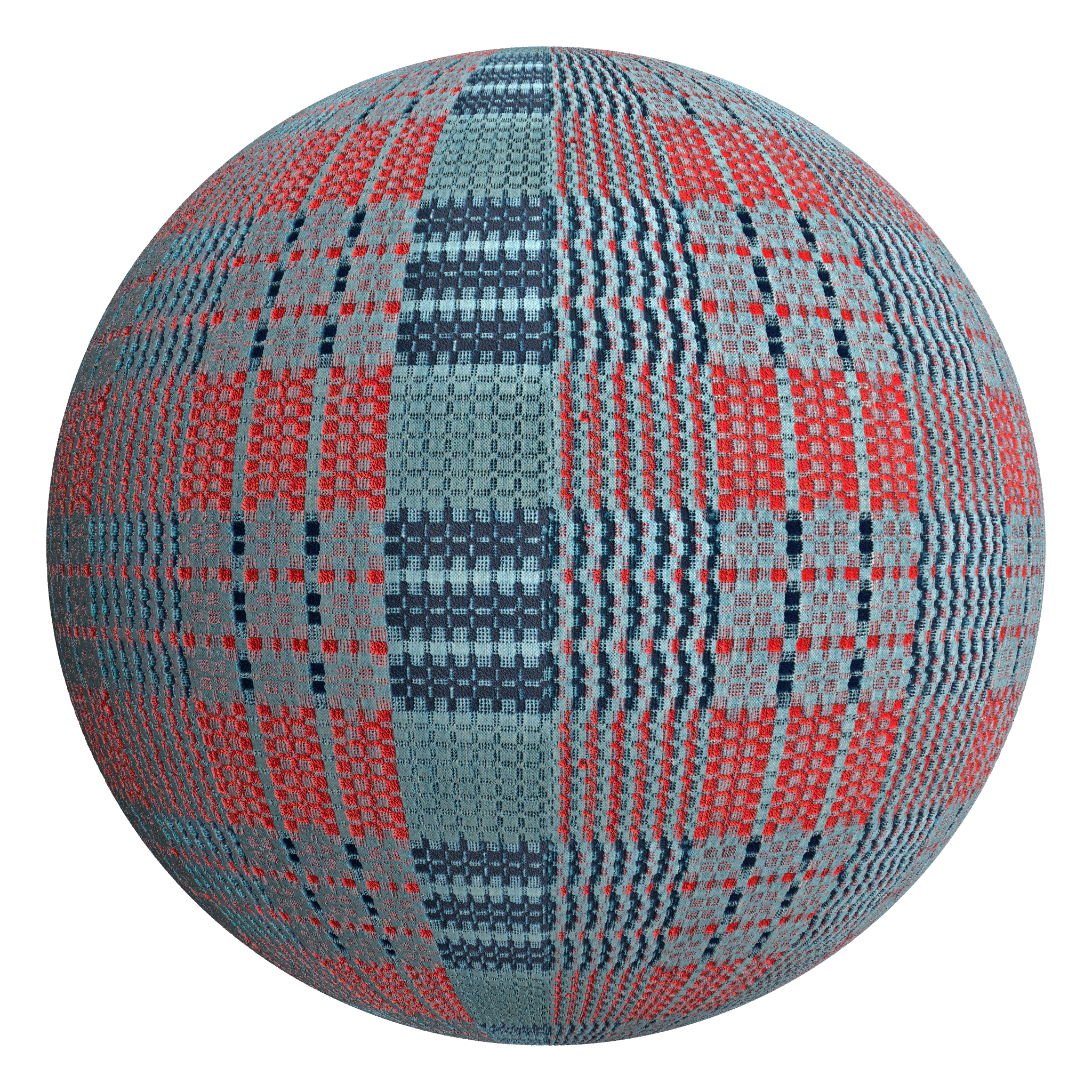 3D sphere preview of Woven Grid Textile seamless texture